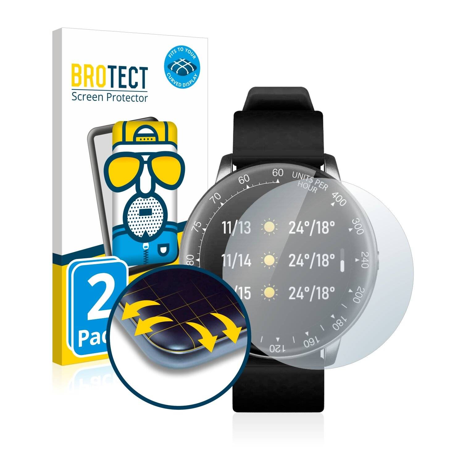 2x BROTECT Flex Matte Full-Cover Displayschutzfolie für Smartek