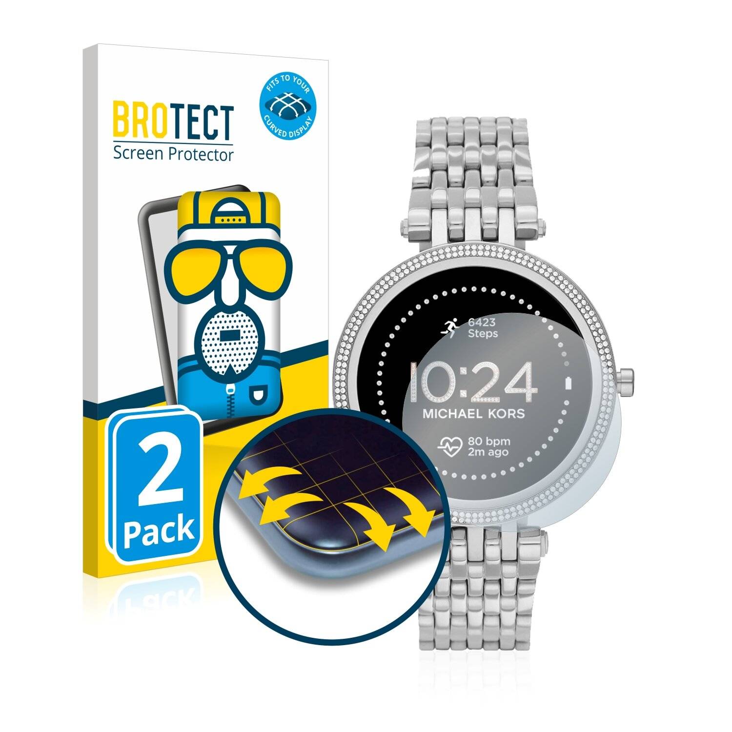 2x BROTECT Flex Matte Full-Cover Displayschutzfolie für Michael Kors Gen 5