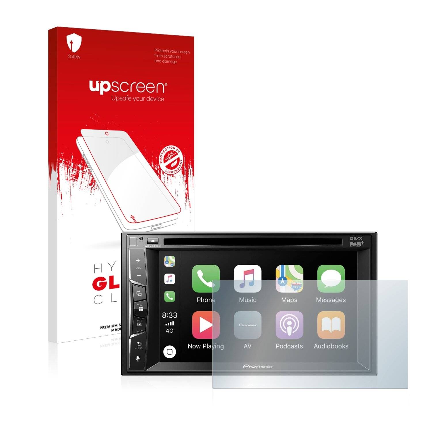 upscreen Hybrid Glass Clear Premium Schutzglas Folie für Pioneer