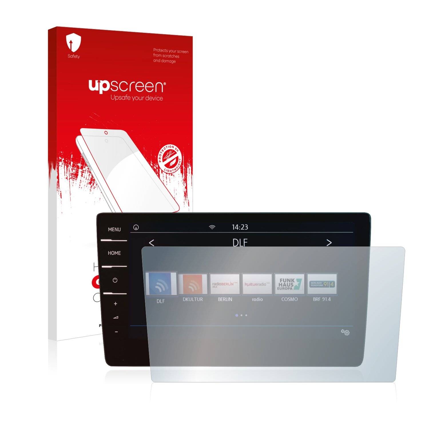 upscreen Hybrid Glass Clear Premium Schutzglas Folie für Volkswagen Tiguan Elegance TDI DSG
