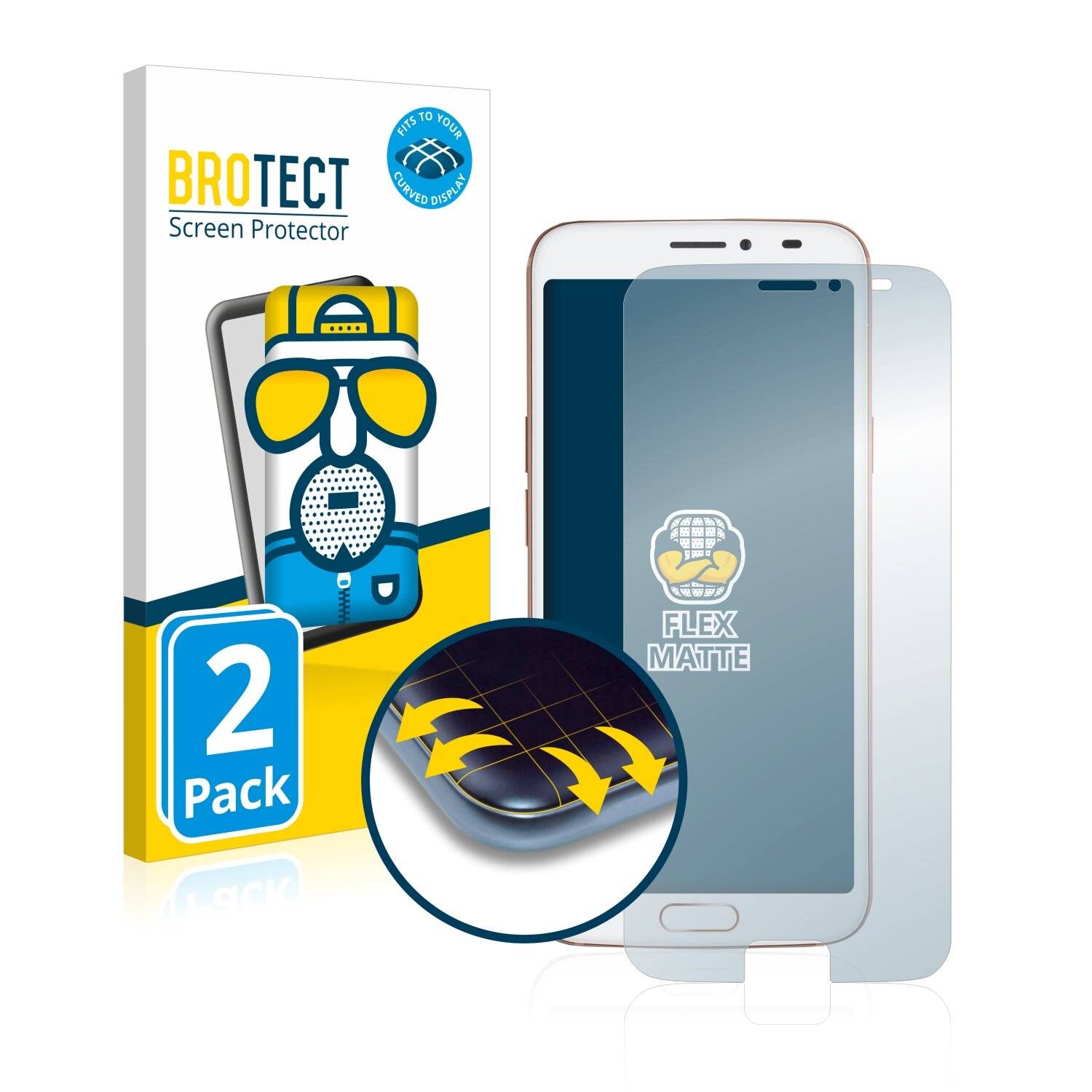 2x BROTECT Flex Matte Full-Cover Displayschutzfolie für Doro