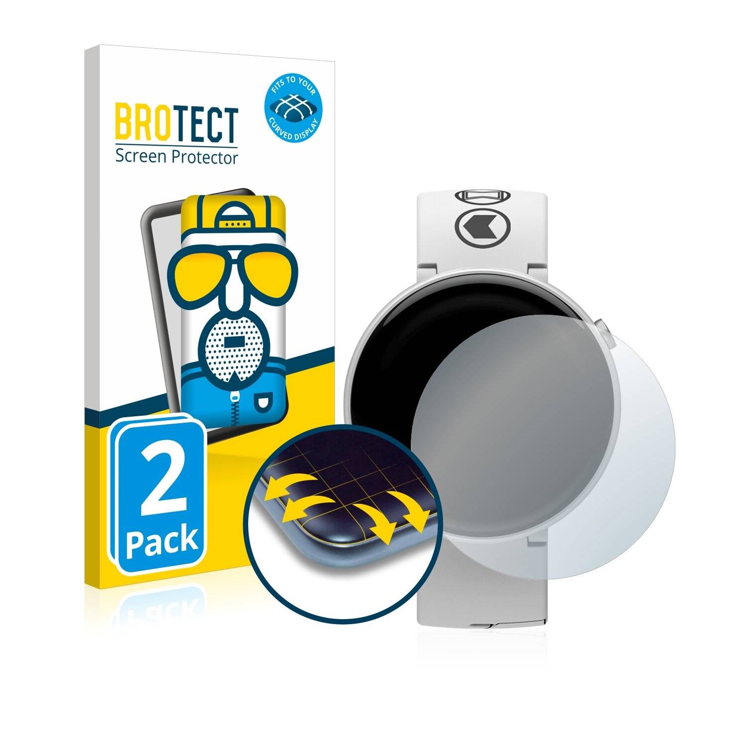 2x BROTECT Flex Matte Full-Cover Displayschutzfolie für Huami Amazfit Verge 2 Avengers