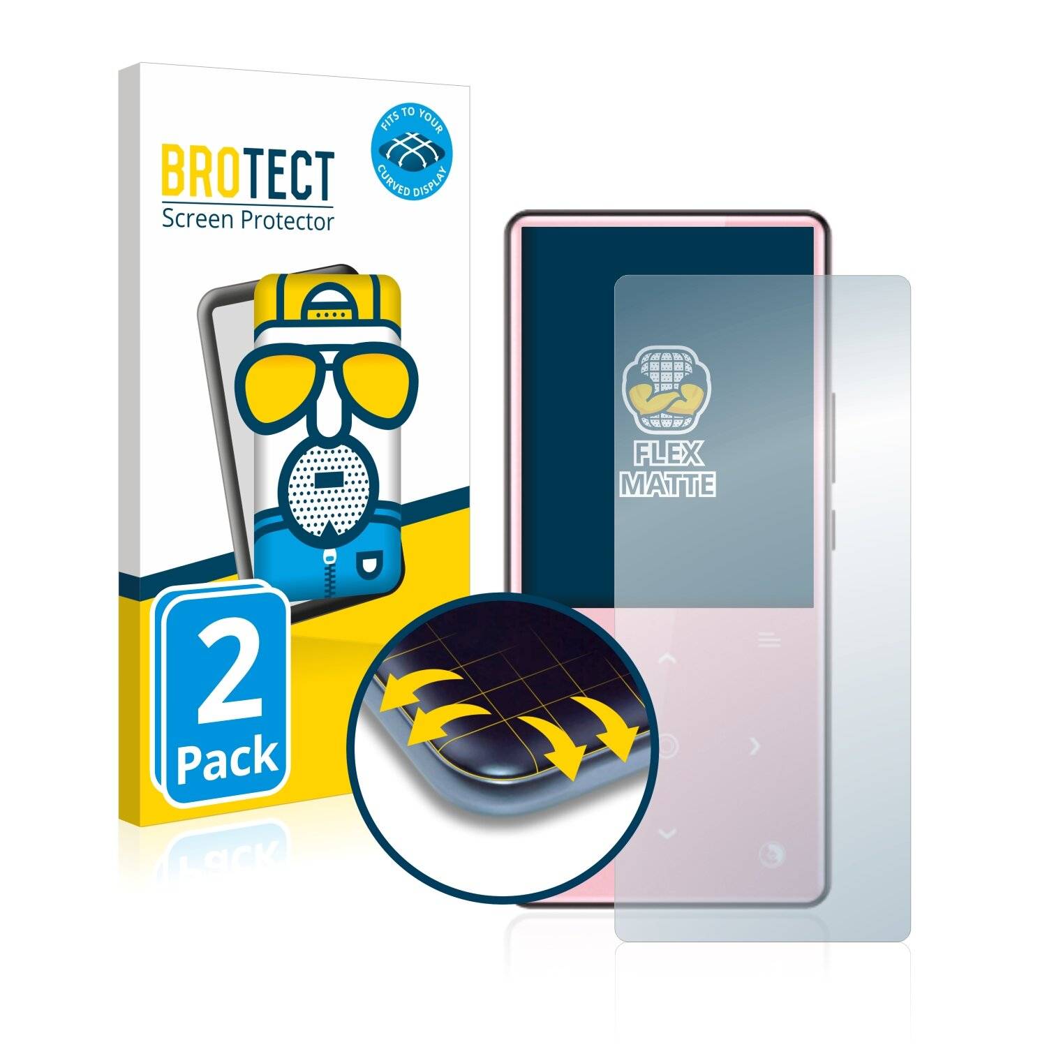 2x BROTECT Flex Matte Full-Cover Displayschutzfolie für AGPtek