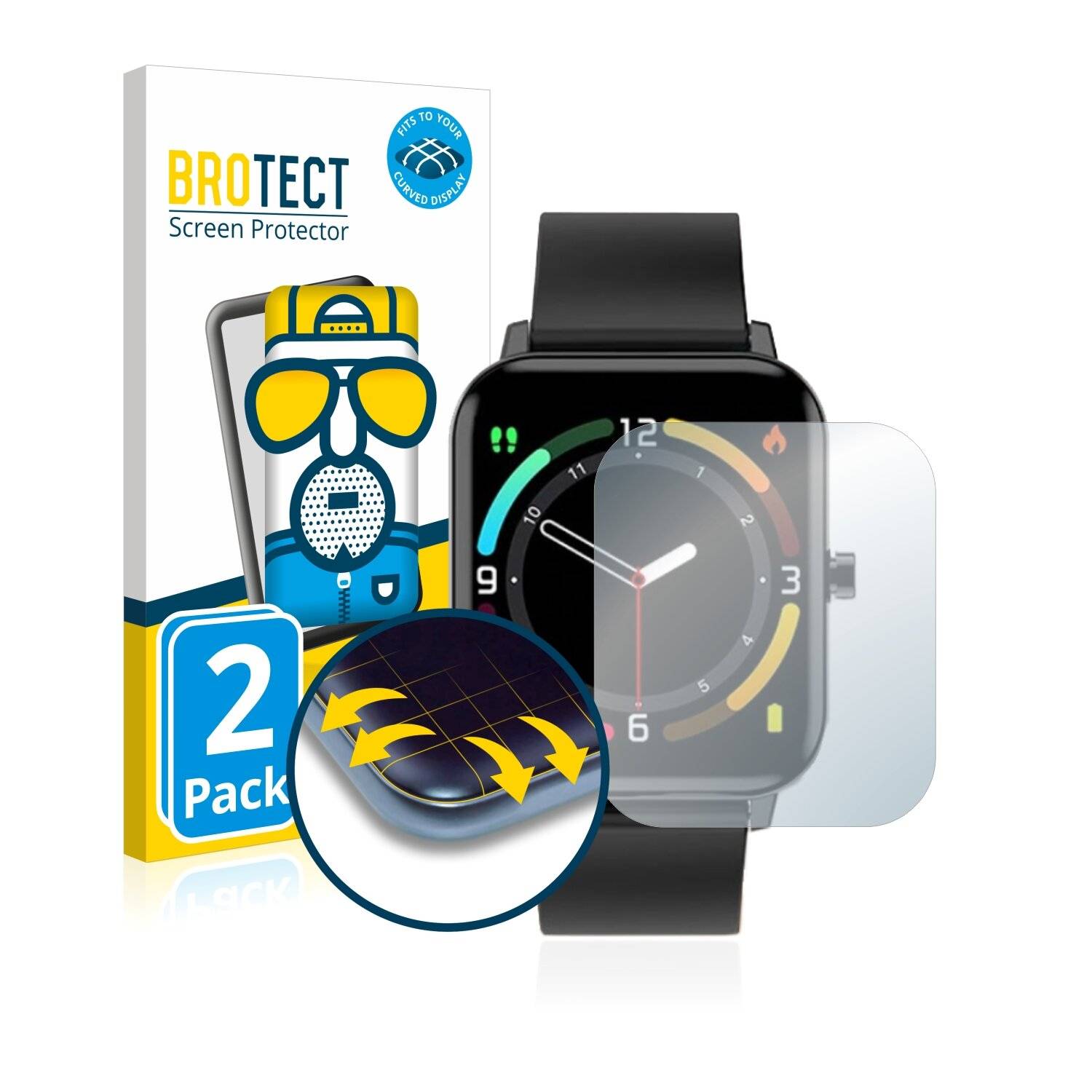 2x BROTECT Flex Matte Full-Cover Displayschutzfolie für ZTE Watch
