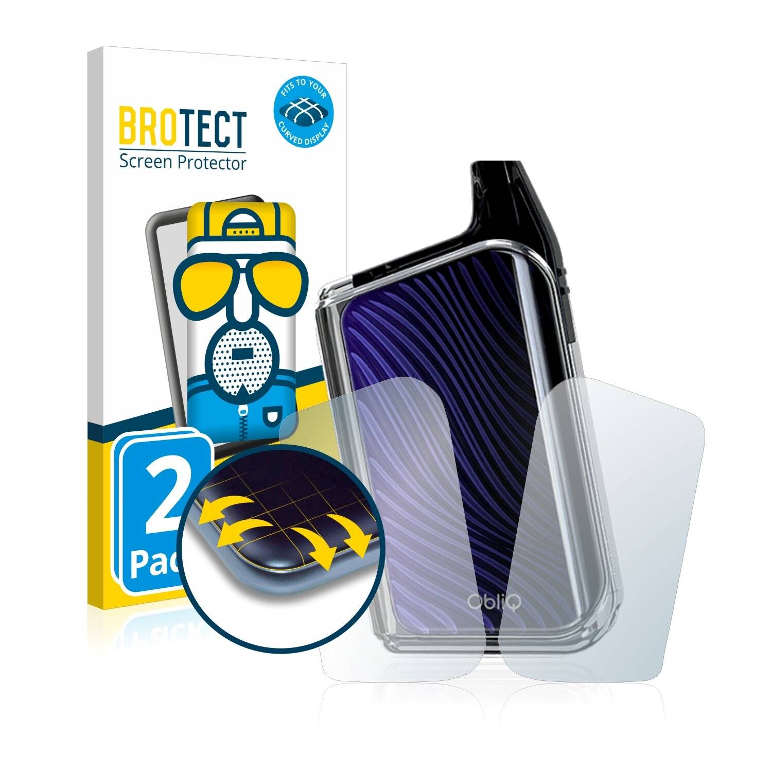 2x BROTECT Flex Matte Full-Cover Displayschutzfolie für Joyetech Obliq