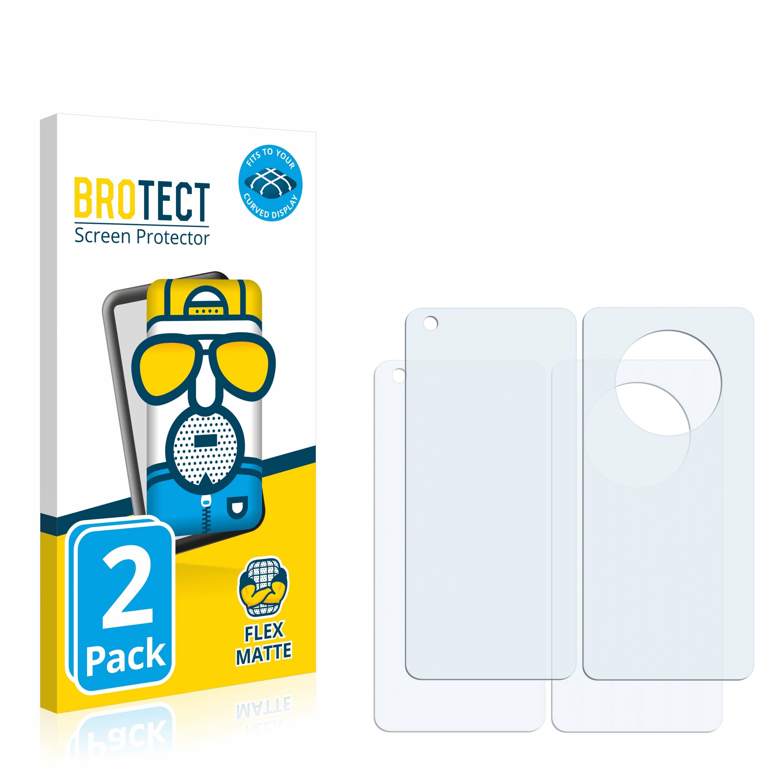 2x BROTECT Flex Matte Full-Cover Displayschutzfolie für Huawei Mate 40 5G (Vorder +