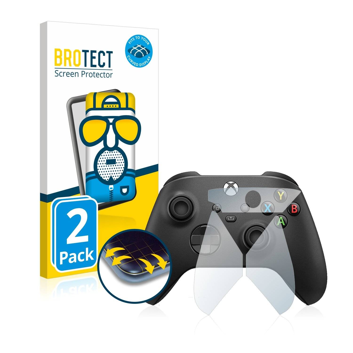 2x BROTECT Flex Matte Full-Cover Displayschutzfolie für Microsoft Xbox One Wireless