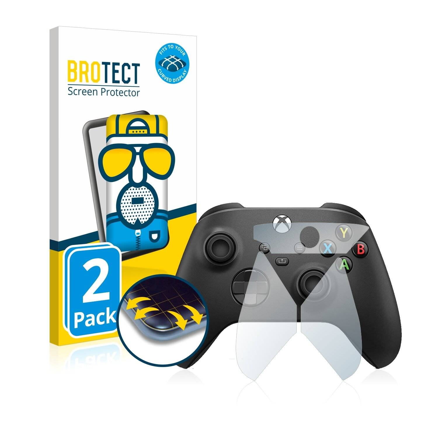2x BROTECT Flex Matte Full-Cover Displayschutzfolie für Microsoft Xbox One S Wireless