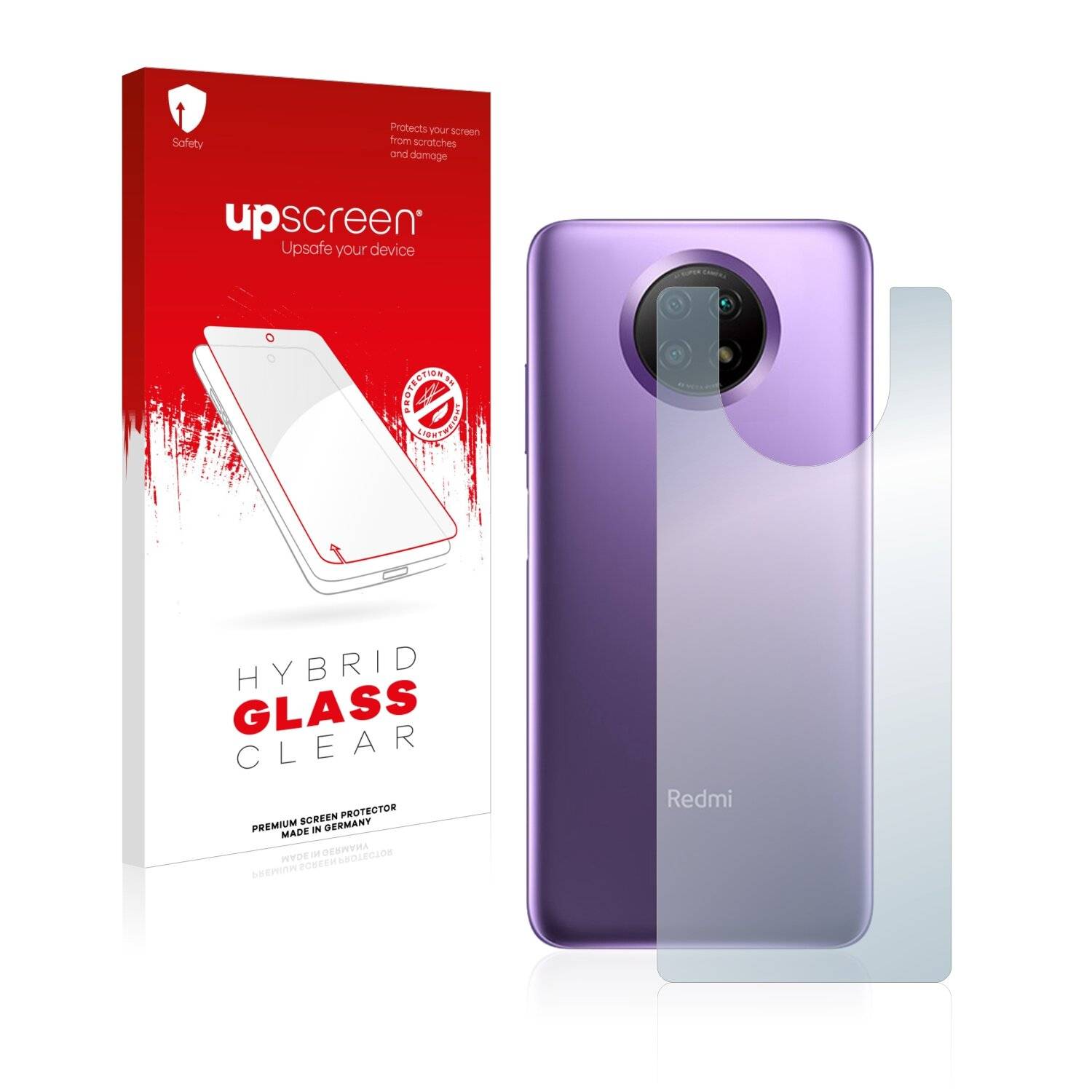 upscreen Hybrid Glass Clear Premium Schutzglas Folie für Xiaomi Redmi Note 9 5G