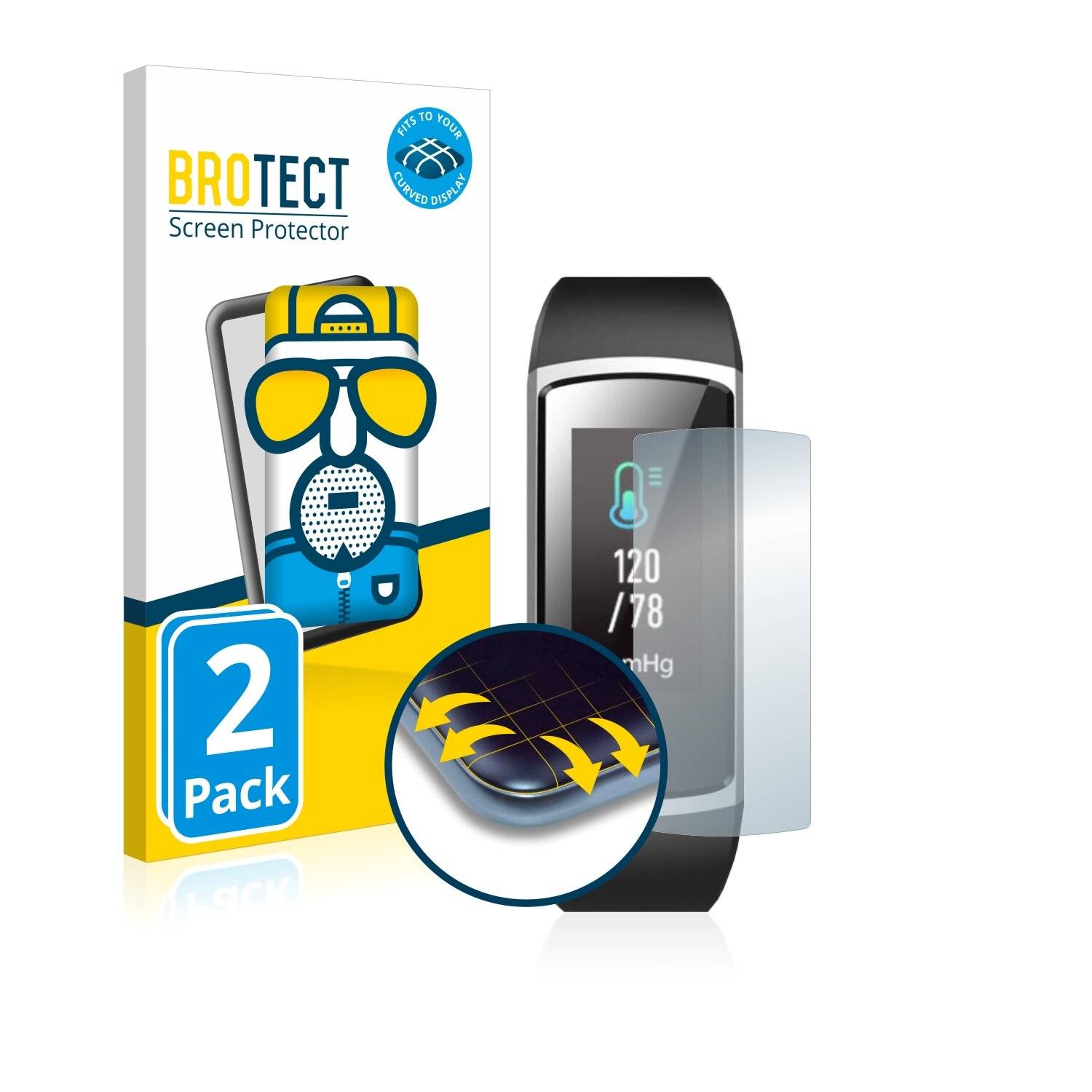 2x BROTECT Flex Matte Full-Cover Displayschutzfolie für Lintelek ID128Plus