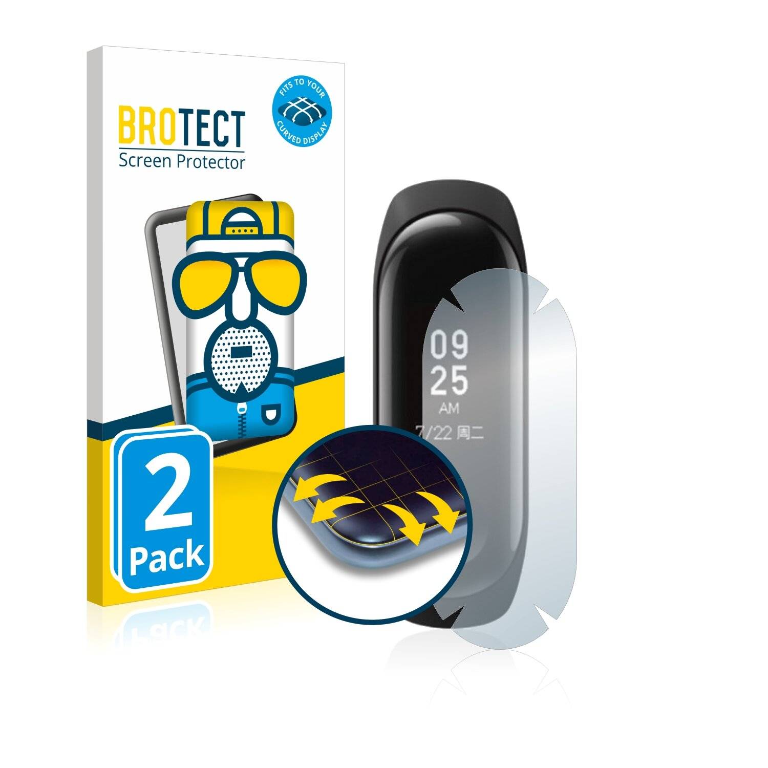 2x BROTECT Flex Matte Full-Cover Displayschutzfolie für Xiaomi Mi Band