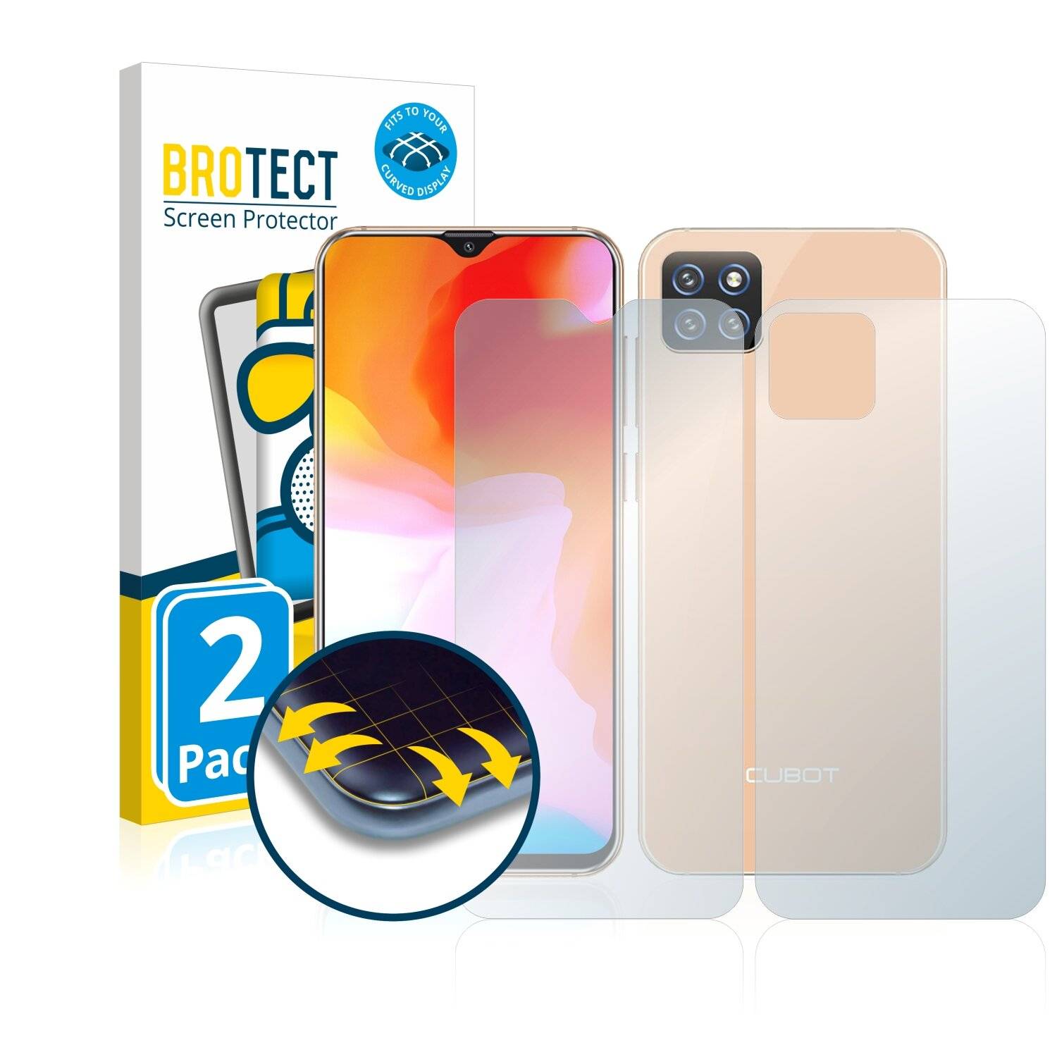 2x BROTECT Flex Matte Full-Cover Displayschutzfolie für Cubot X20 Pro (Vorder +