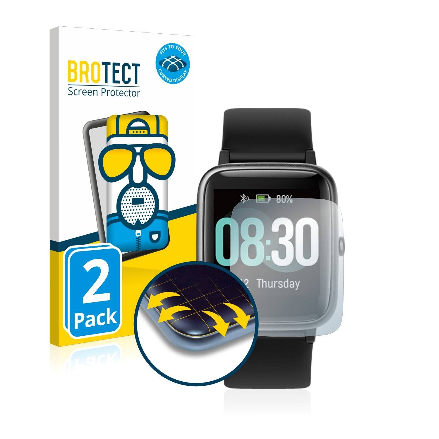 2x BROTECT Flex Matte Full-Cover Displayschutzfolie für Yamay