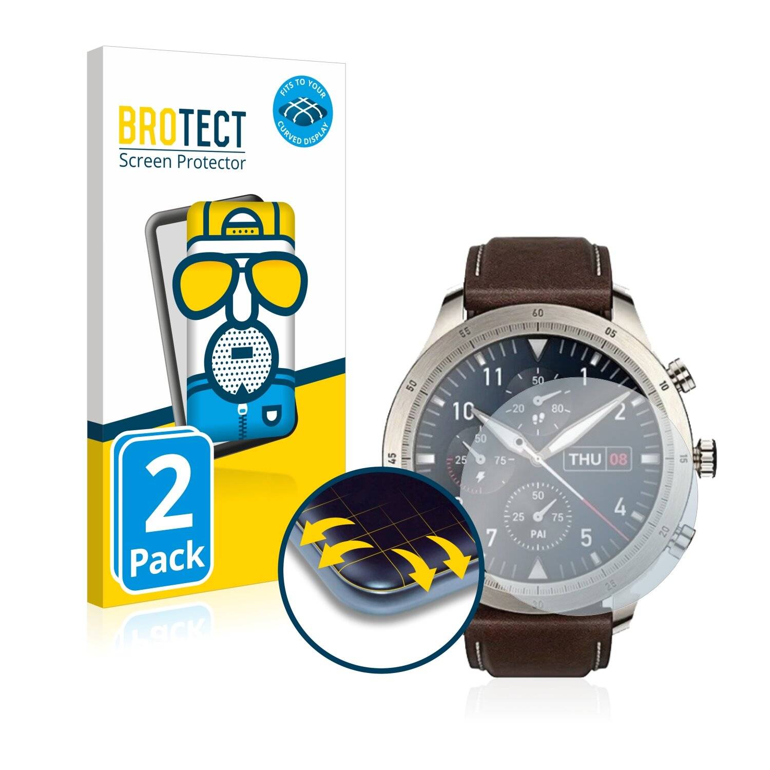 2x BROTECT Flex Matte Full-Cover Displayschutzfolie für Zepp