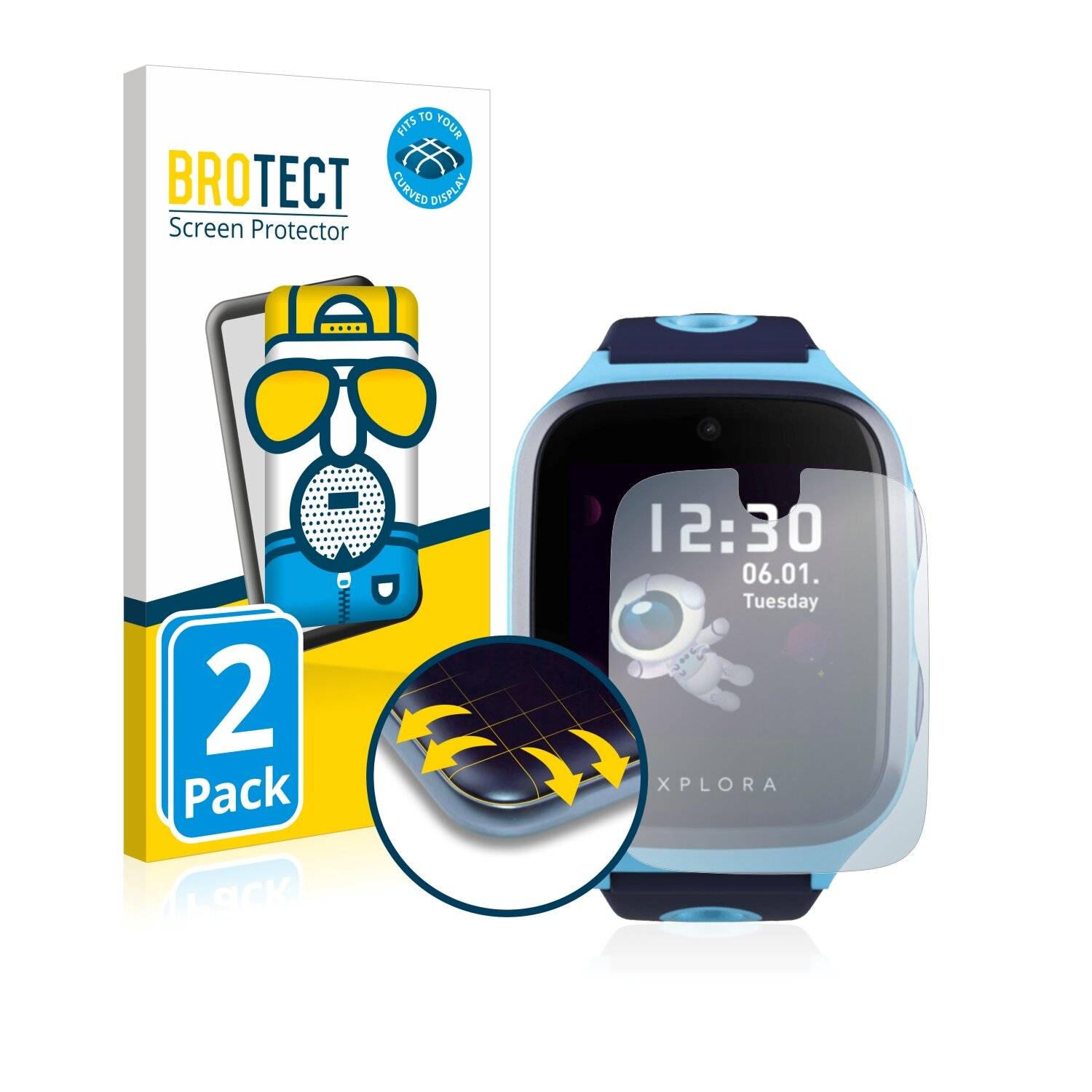 2x BROTECT Flex Matte Full-Cover Displayschutzfolie für Xplora