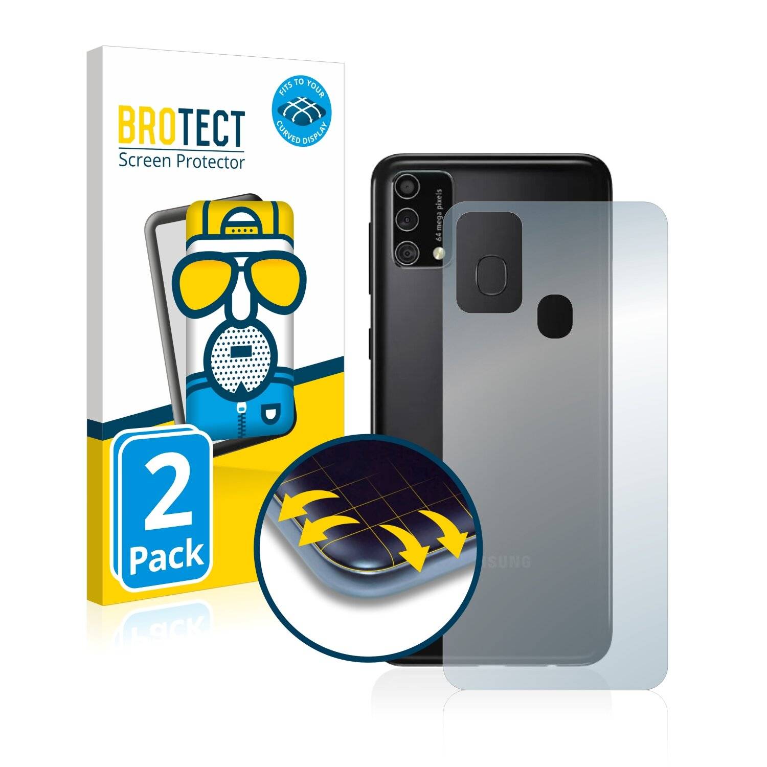 2x BROTECT Flex Matte Full-Cover Displayschutzfolie für Samsung Galaxy M21s