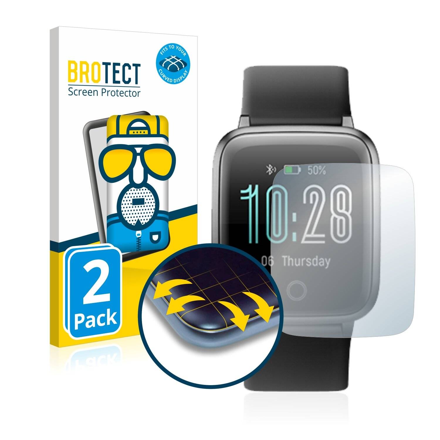 2x BROTECT Flex Matte Full-Cover Displayschutzfolie für Letscom