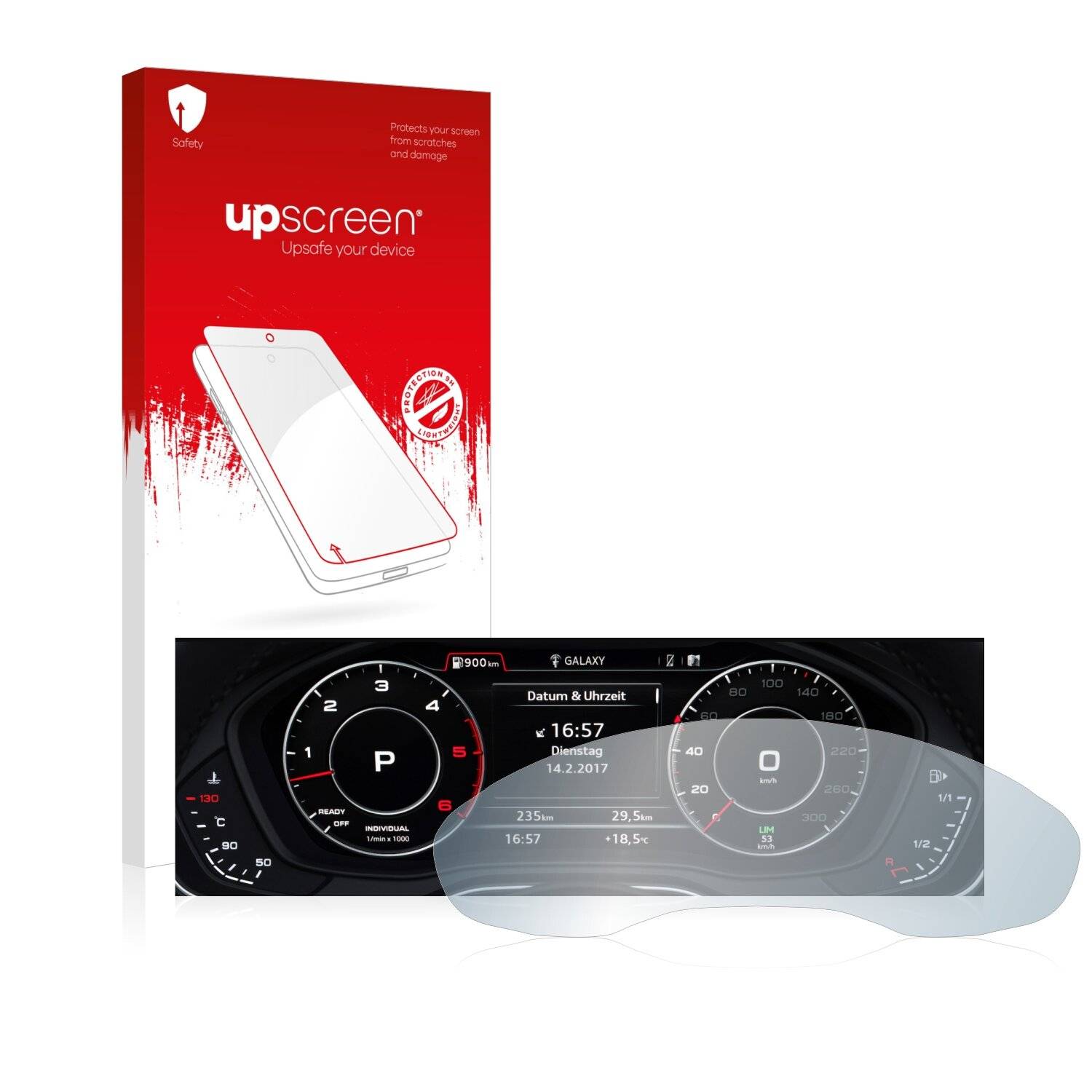 upscreen Hybrid Glass Clear Premium Schutzglas Folie für Audi A6 4G FL 2017