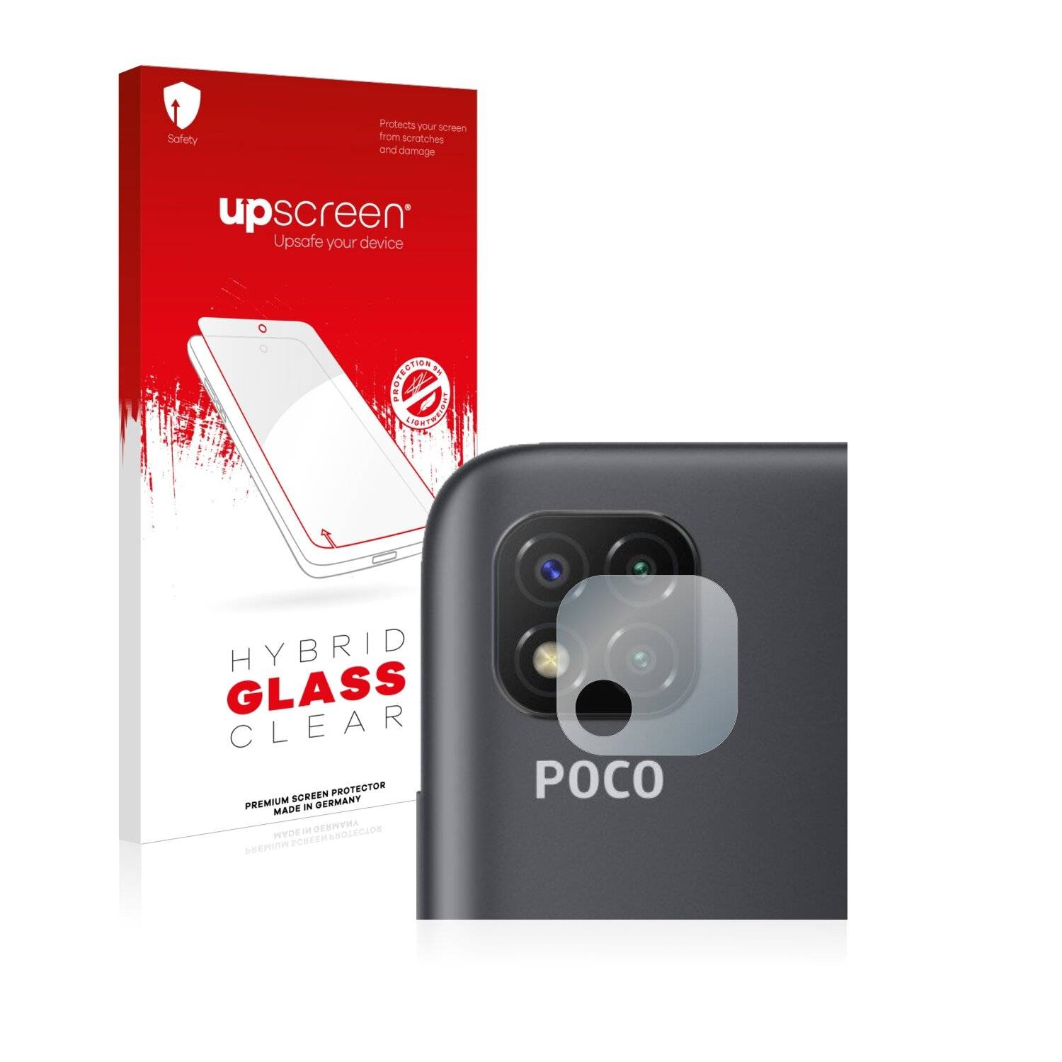 upscreen Hybrid Glass Clear Premium Schutzglas Folie für Xiaomi Poco C3 (NUR