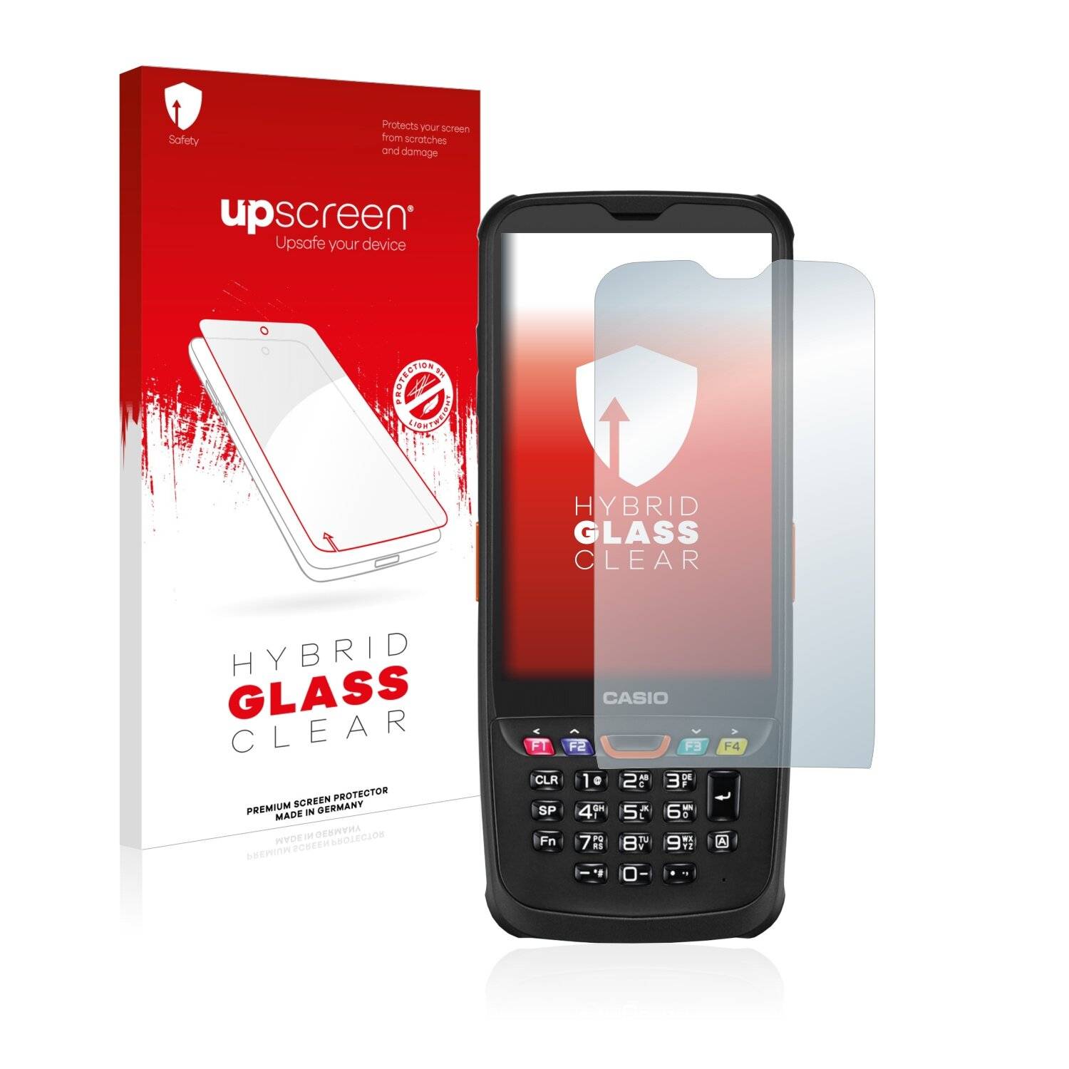 upscreen Hybrid Glass Clear Premium Schutzglas Folie für Casio
