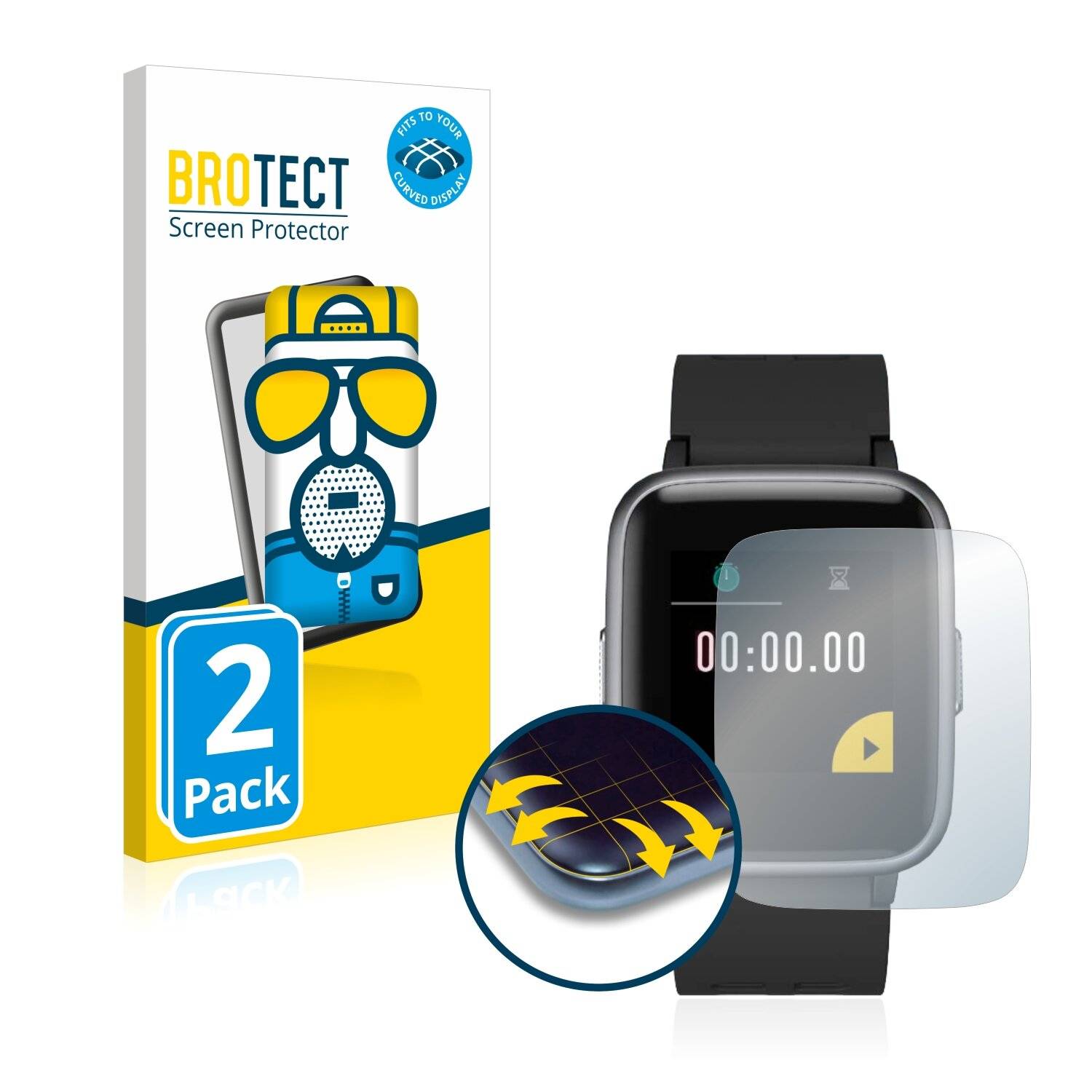 2x BROTECT Flex Matte Full-Cover Displayschutzfolie für Yamay