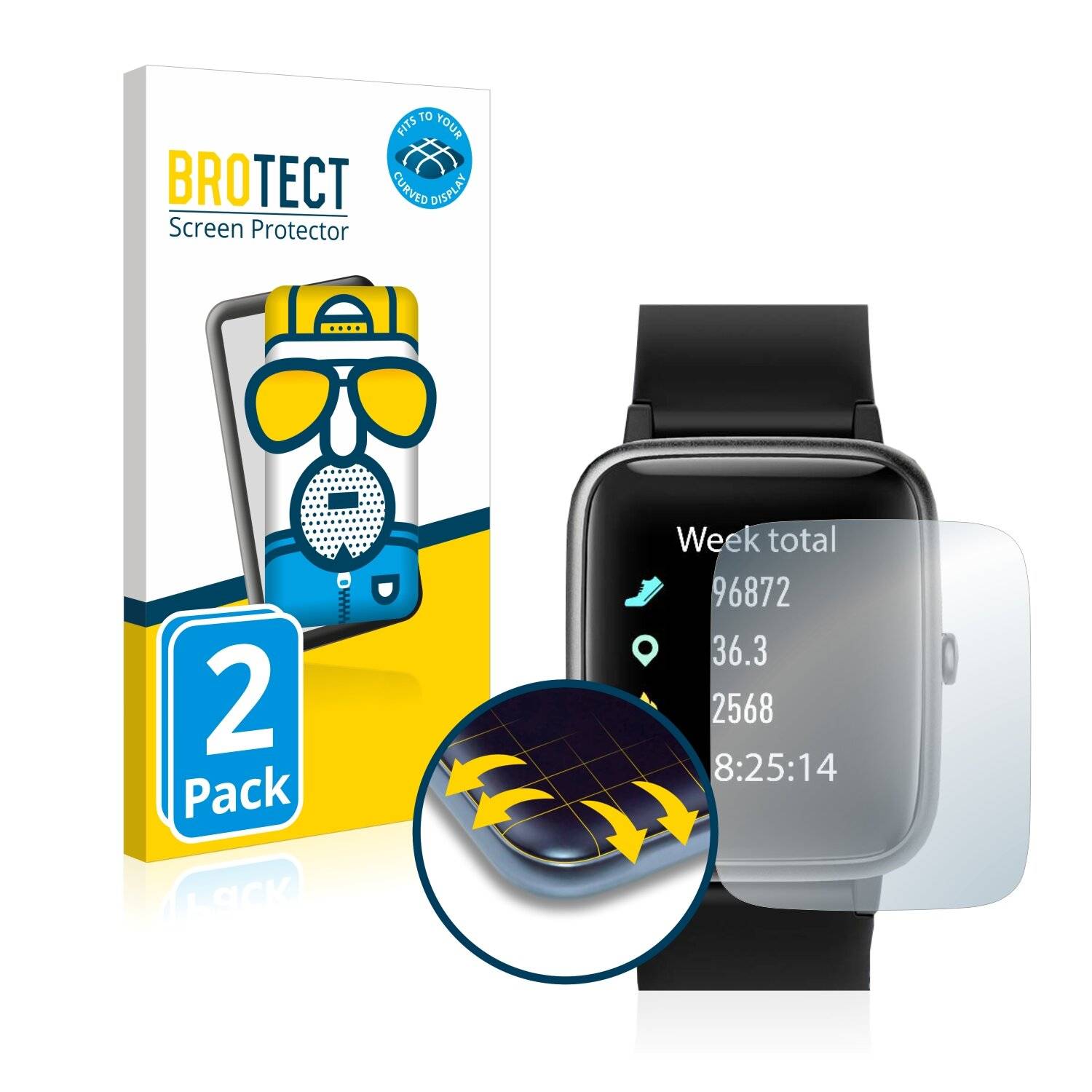 2x BROTECT Flex Matte Full-Cover Displayschutzfolie für Letsfit