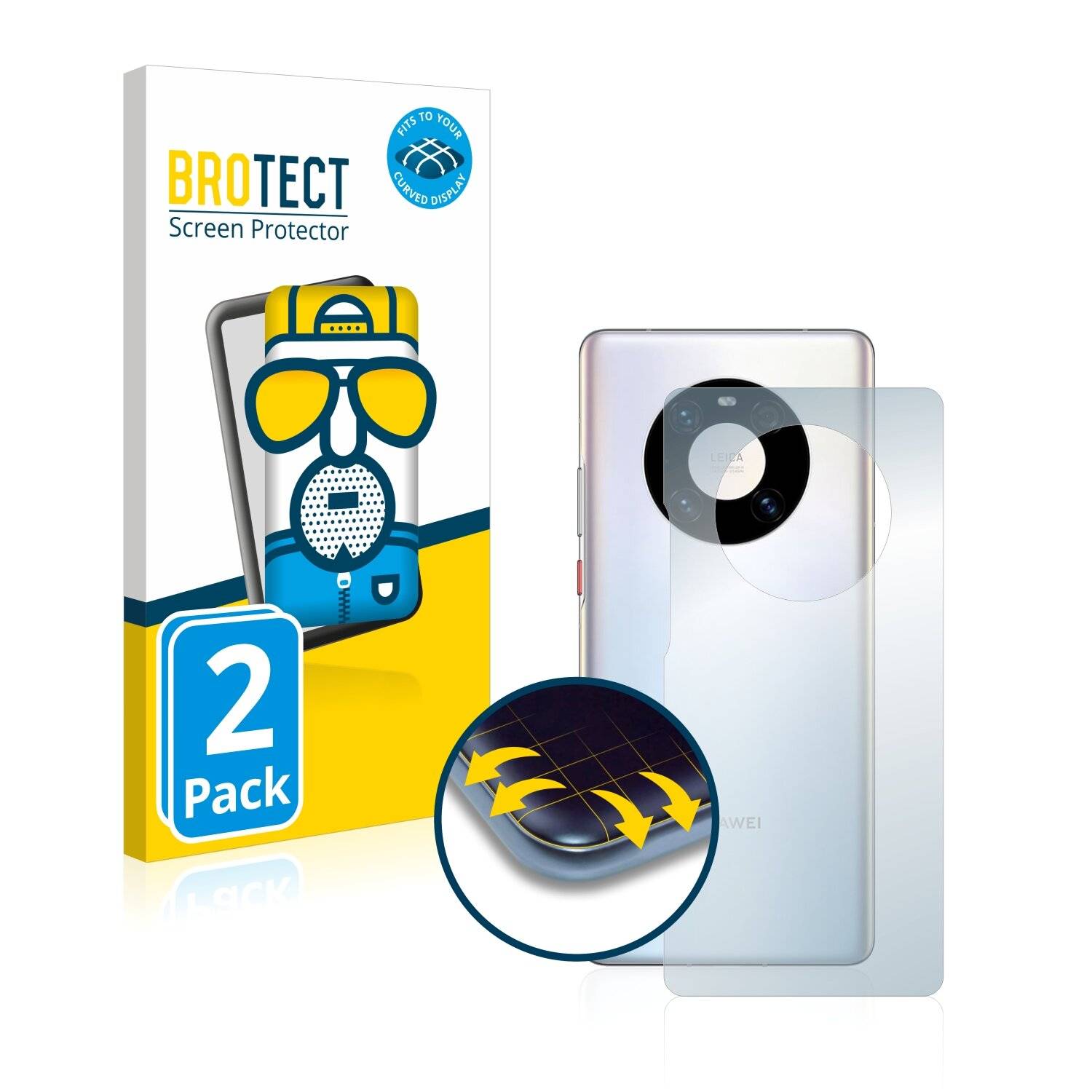 2x BROTECT Flex Matte Full-Cover Displayschutzfolie für Huawei Mate 40 Pro