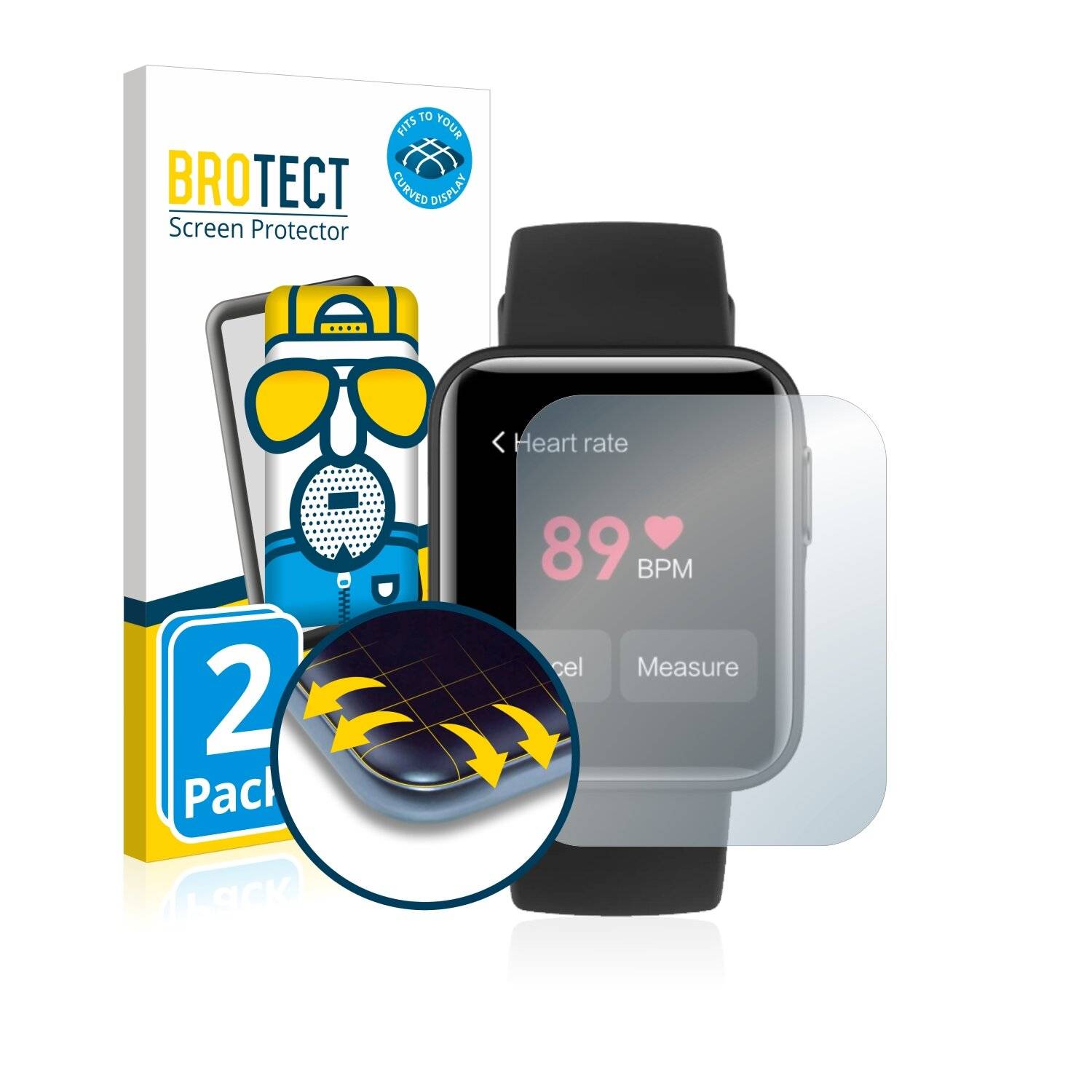 2x BROTECT Flex Matte Full-Cover Displayschutzfolie für Xiaomi Mi Watch