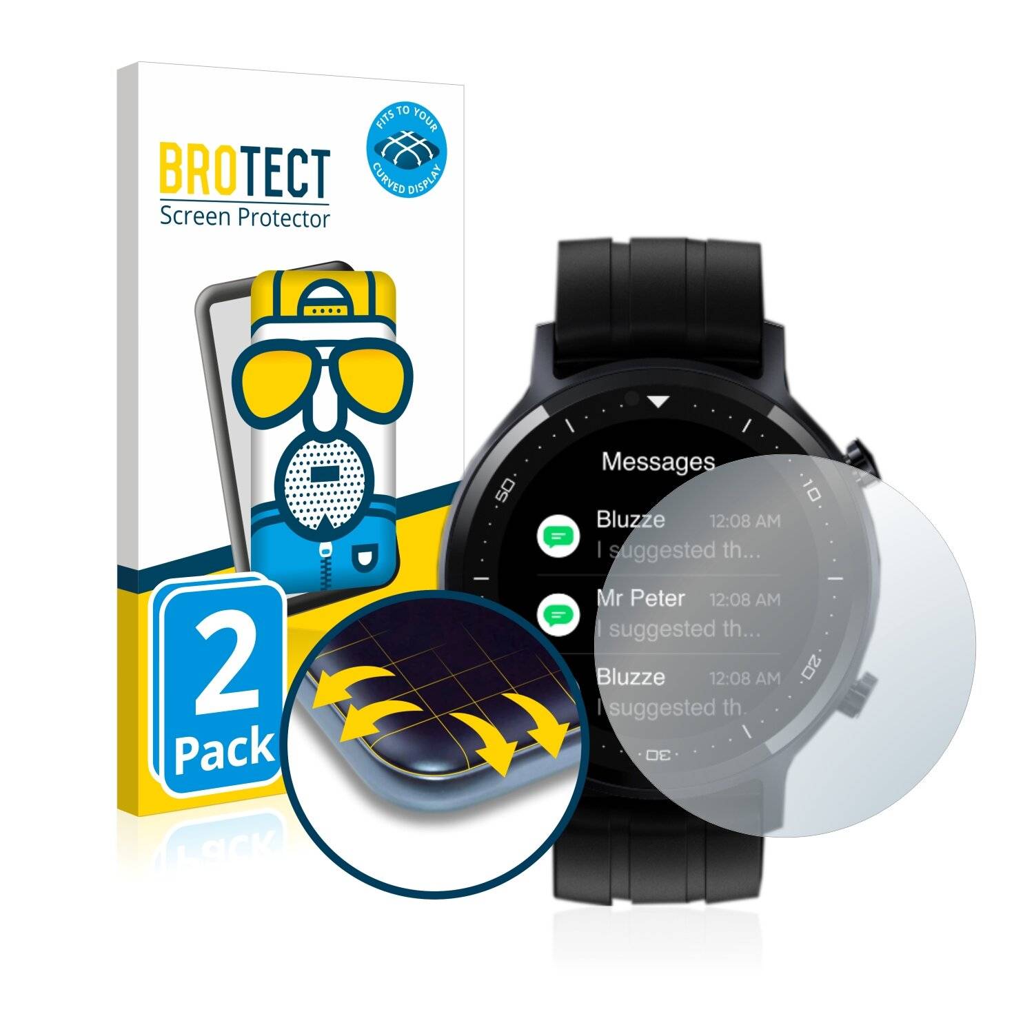 2x BROTECT Flex Matte Full-Cover Displayschutzfolie für Realme Watch