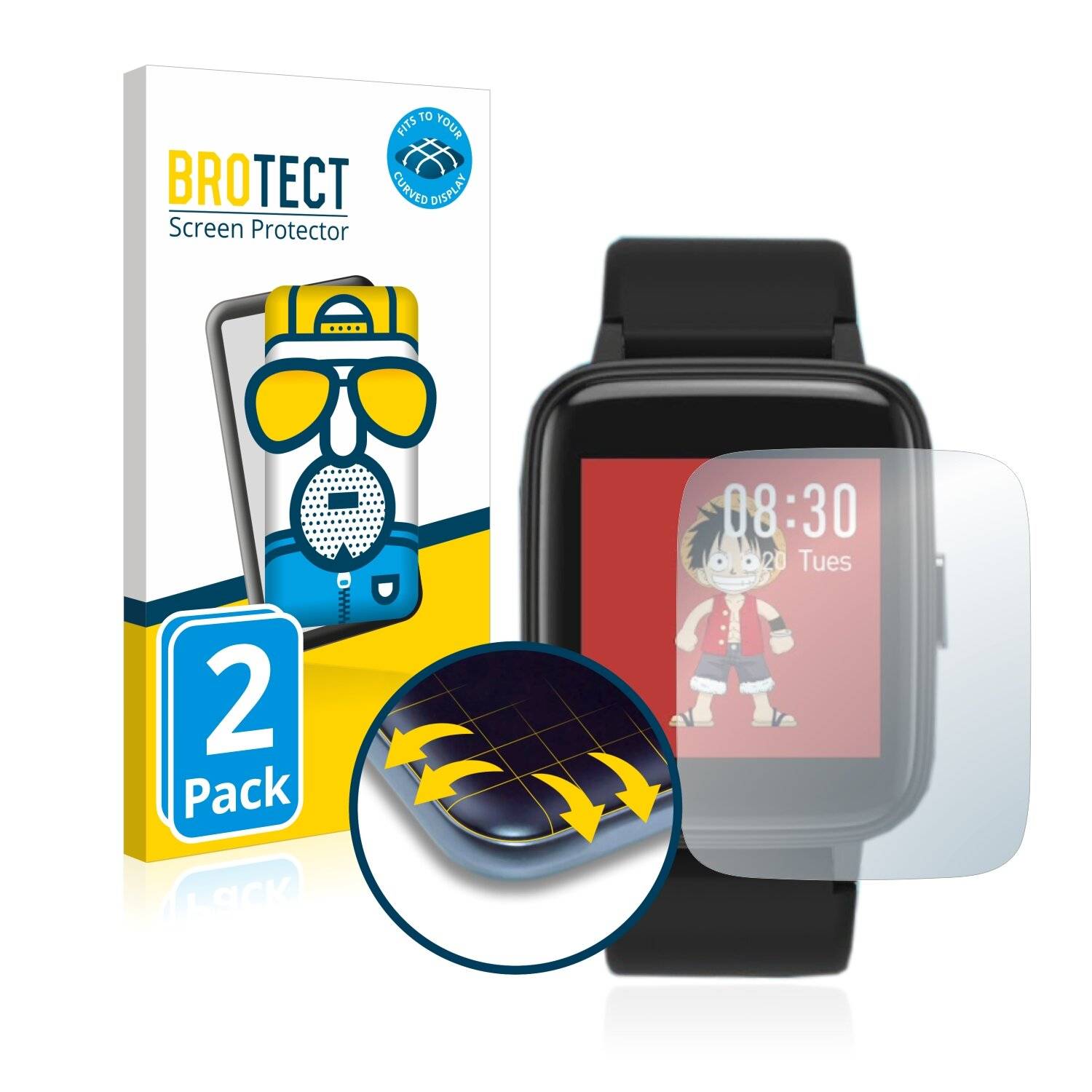 2x BROTECT Flex Matte Full-Cover Displayschutzfolie für Fitpolo