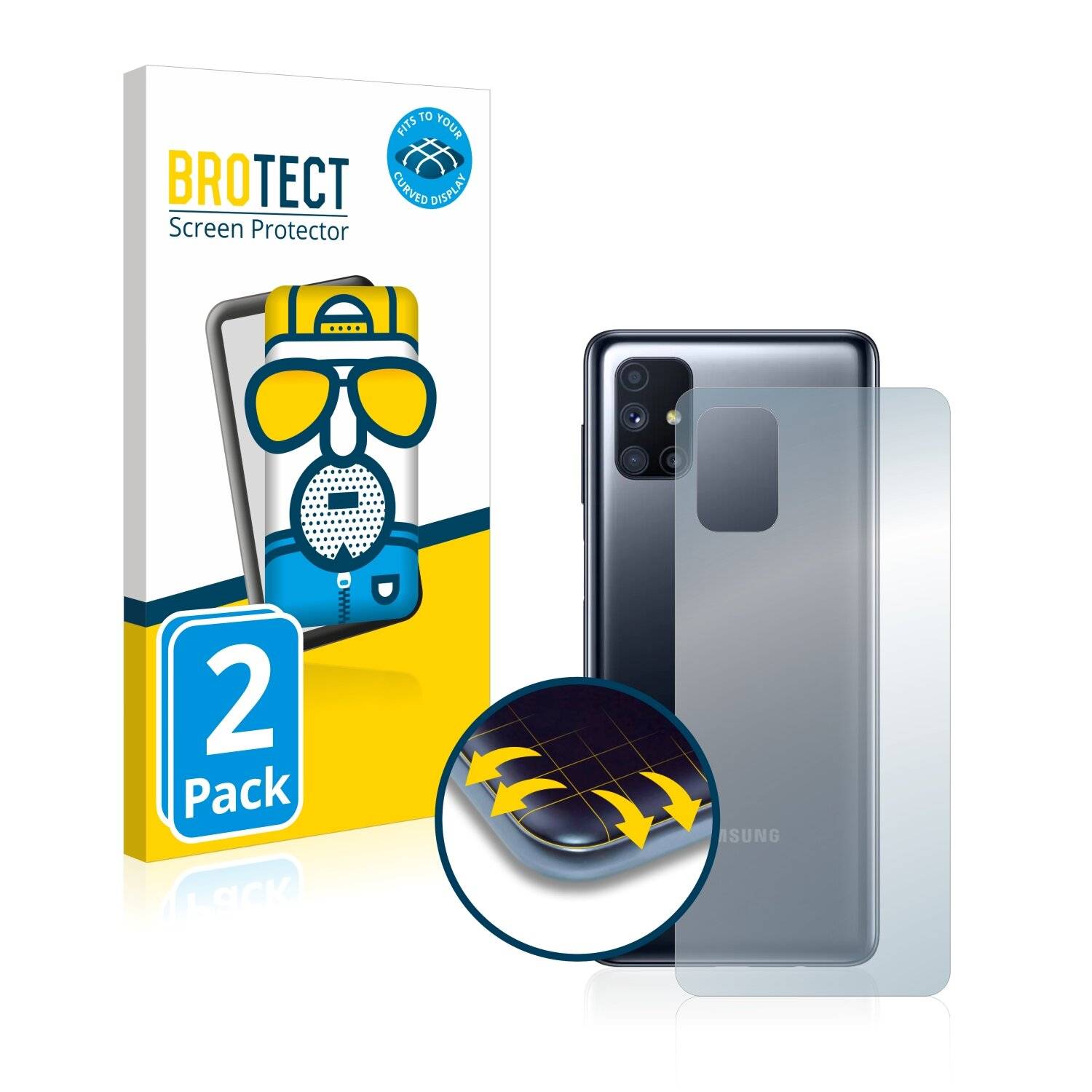 2x BROTECT Flex Matte Full-Cover Displayschutzfolie für Samsung Galaxy M51