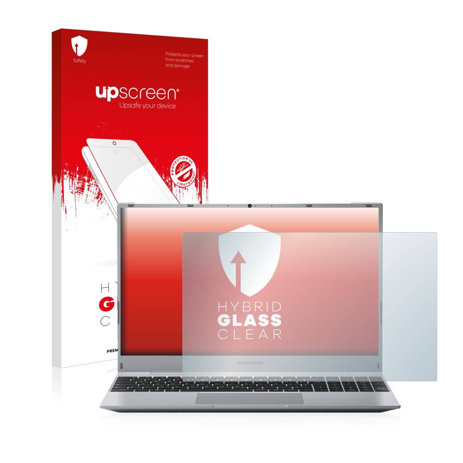 upscreen Hybrid Glass Clear Premium Schutzglas Folie für Medion Akoya