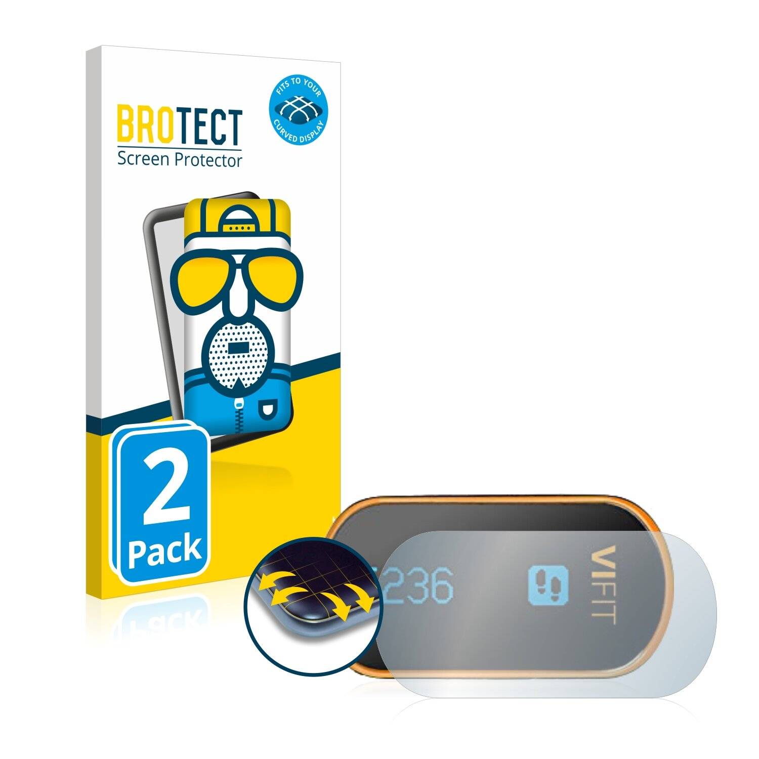 2x BROTECT Flex Matte Full-Cover Displayschutzfolie für Medisana ViFit connect Activity