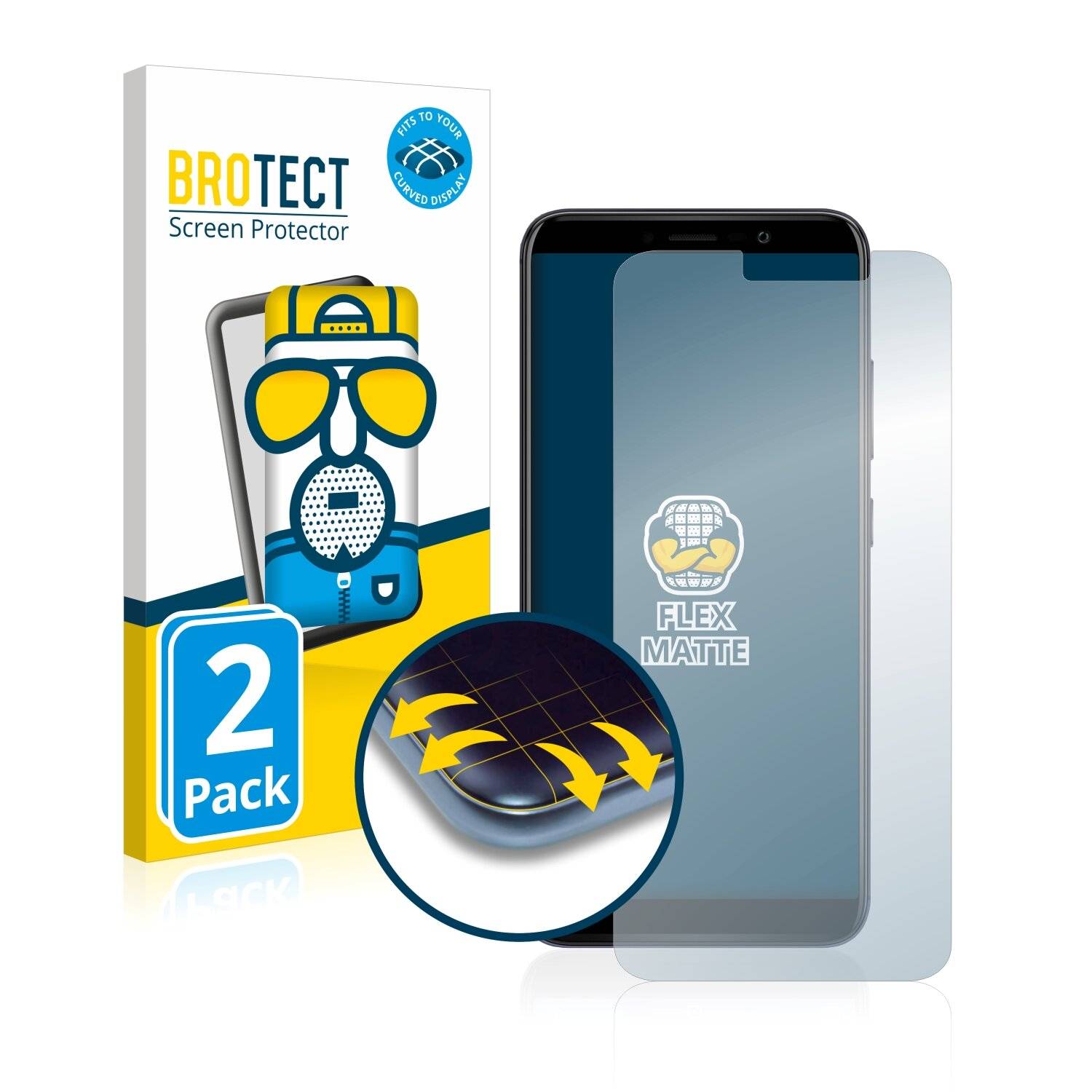 2x BROTECT Flex Matte Full-Cover Displayschutzfolie für Wiko