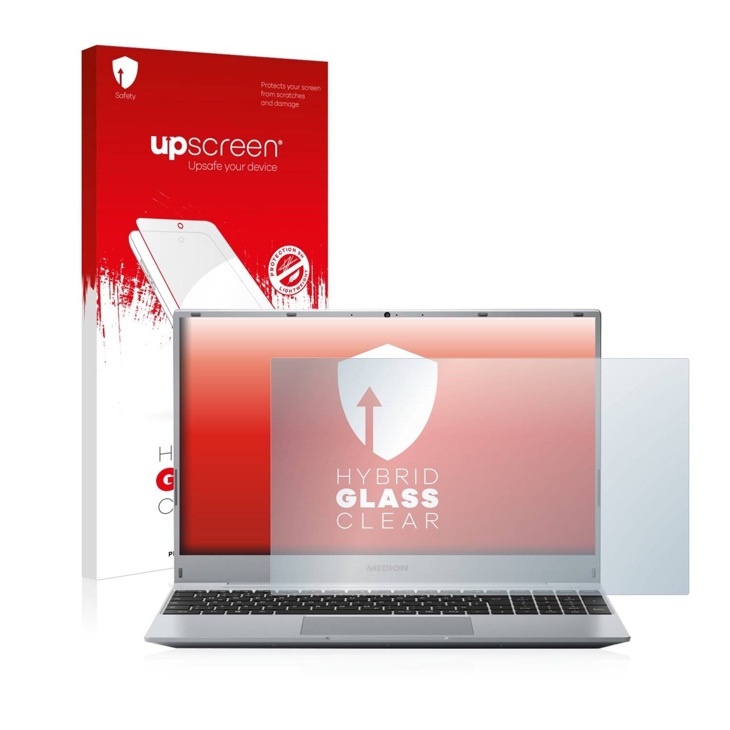 upscreen Hybrid Glass Clear Premium Schutzglas Folie für Medion Akoya