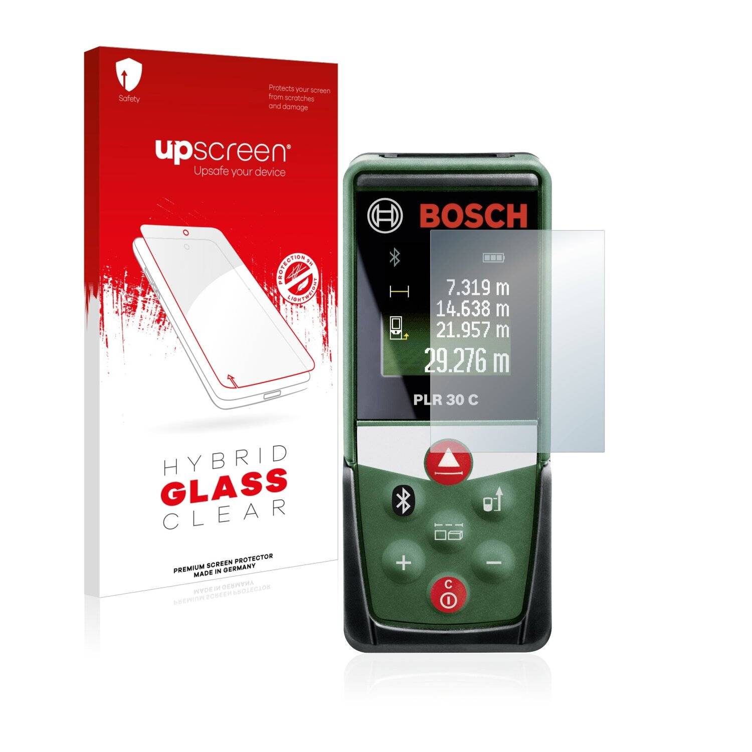 upscreen Hybrid Glass Clear Premium Schutzglas Folie für Bosch PLR 30