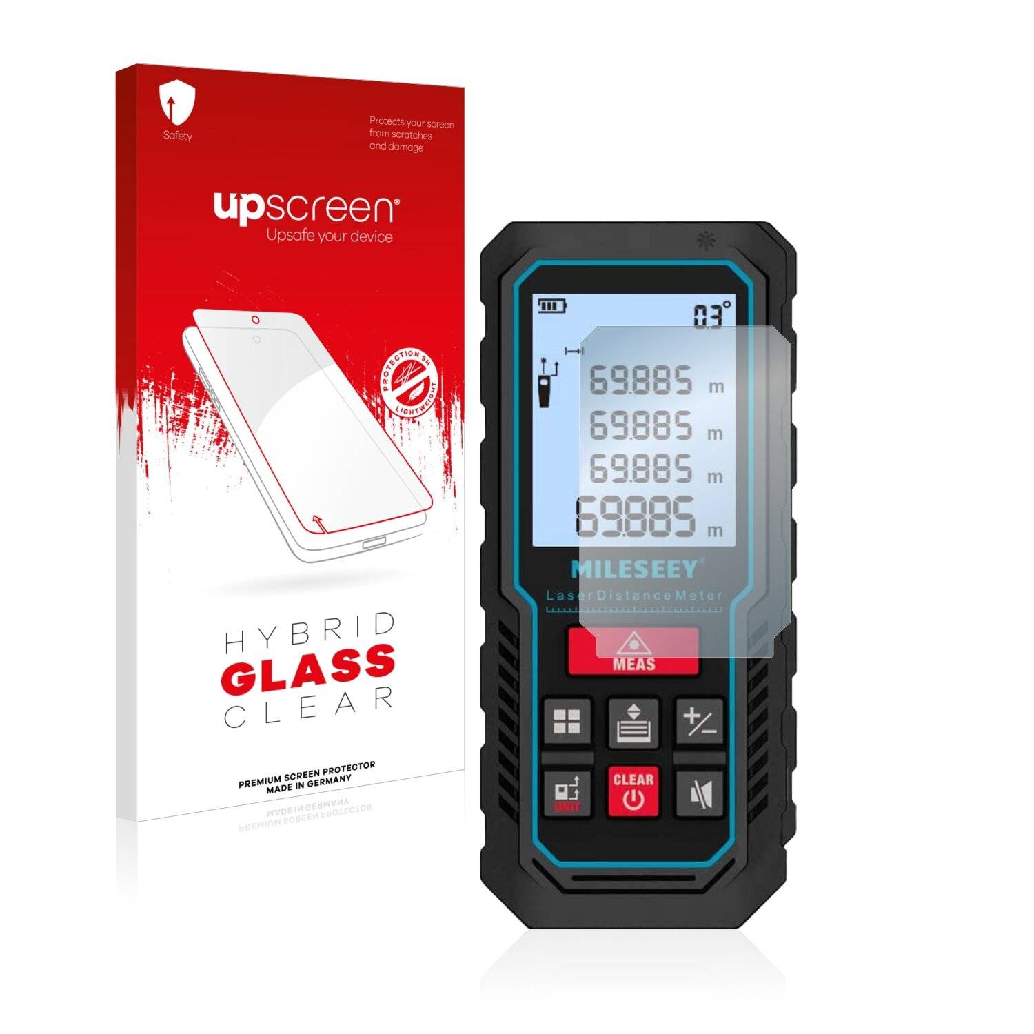 upscreen Hybrid Glass Clear Premium Schutzglas Folie für Mileseey