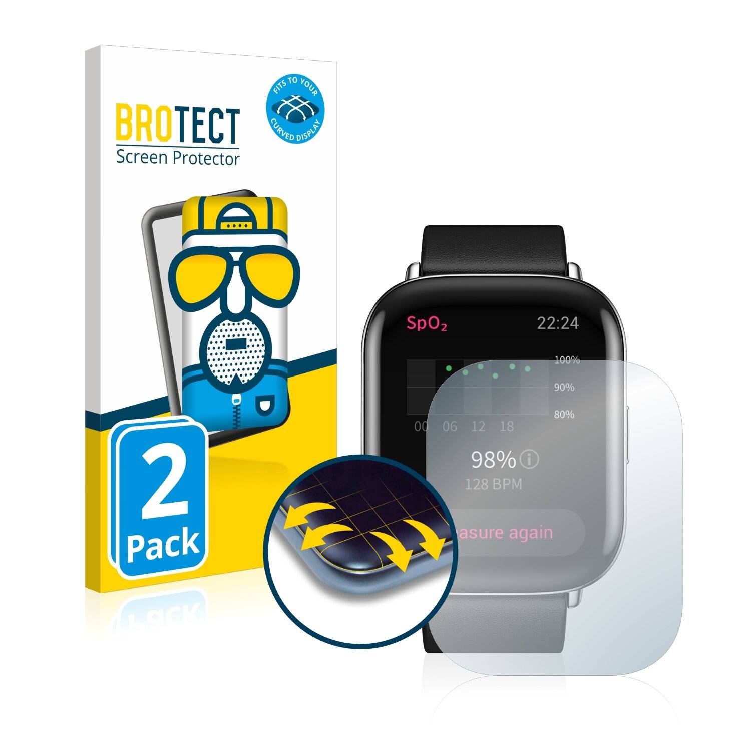 2x BROTECT Flex Matte Full-Cover Displayschutzfolie für Zepp E
