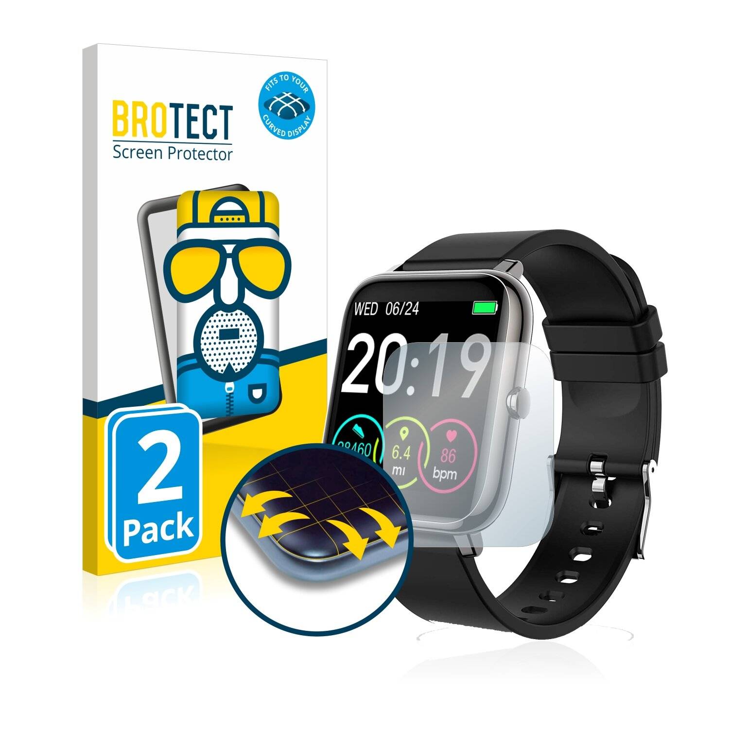 2x BROTECT Flex Matte Full-Cover Displayschutzfolie für Motast
