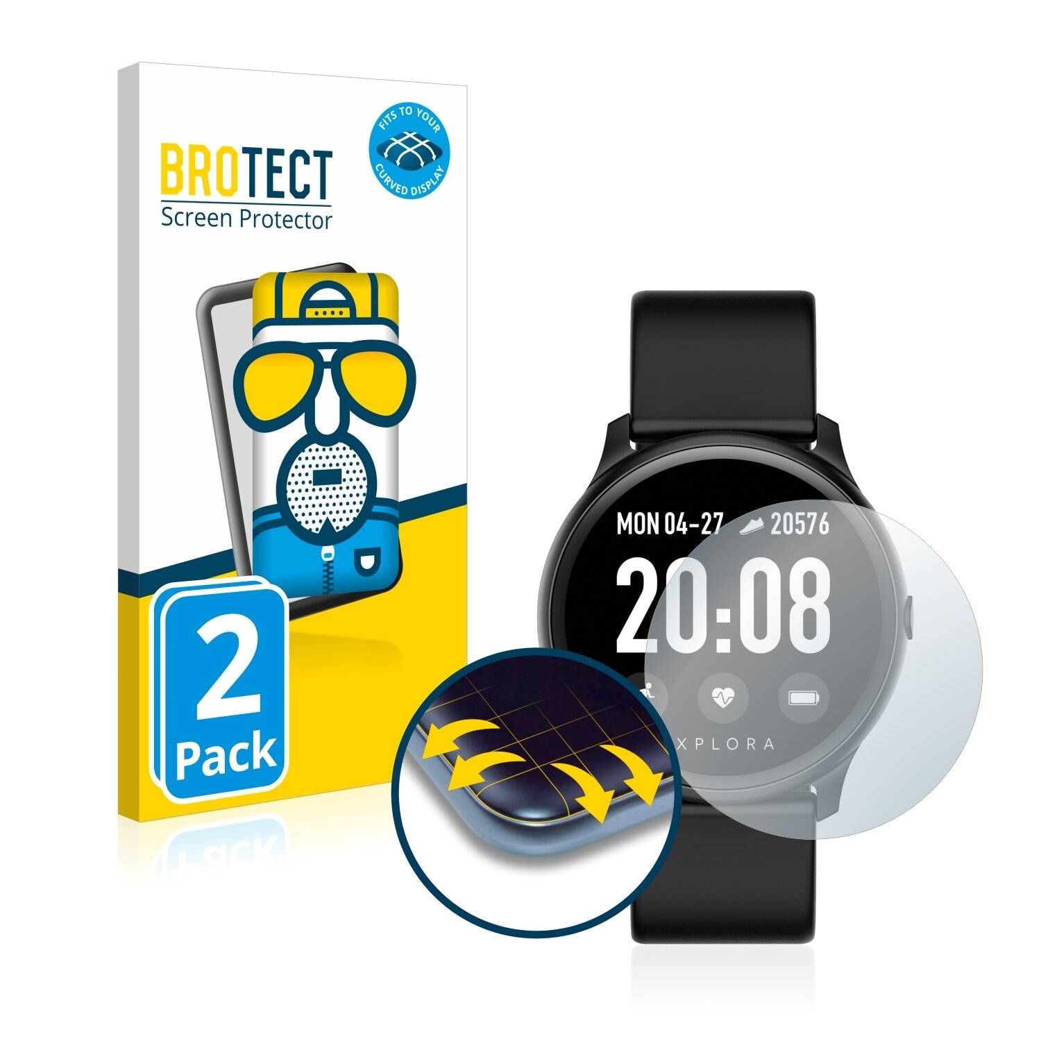 2x BROTECT Flex Matte Full-Cover Displayschutzfolie für Xplora Activity