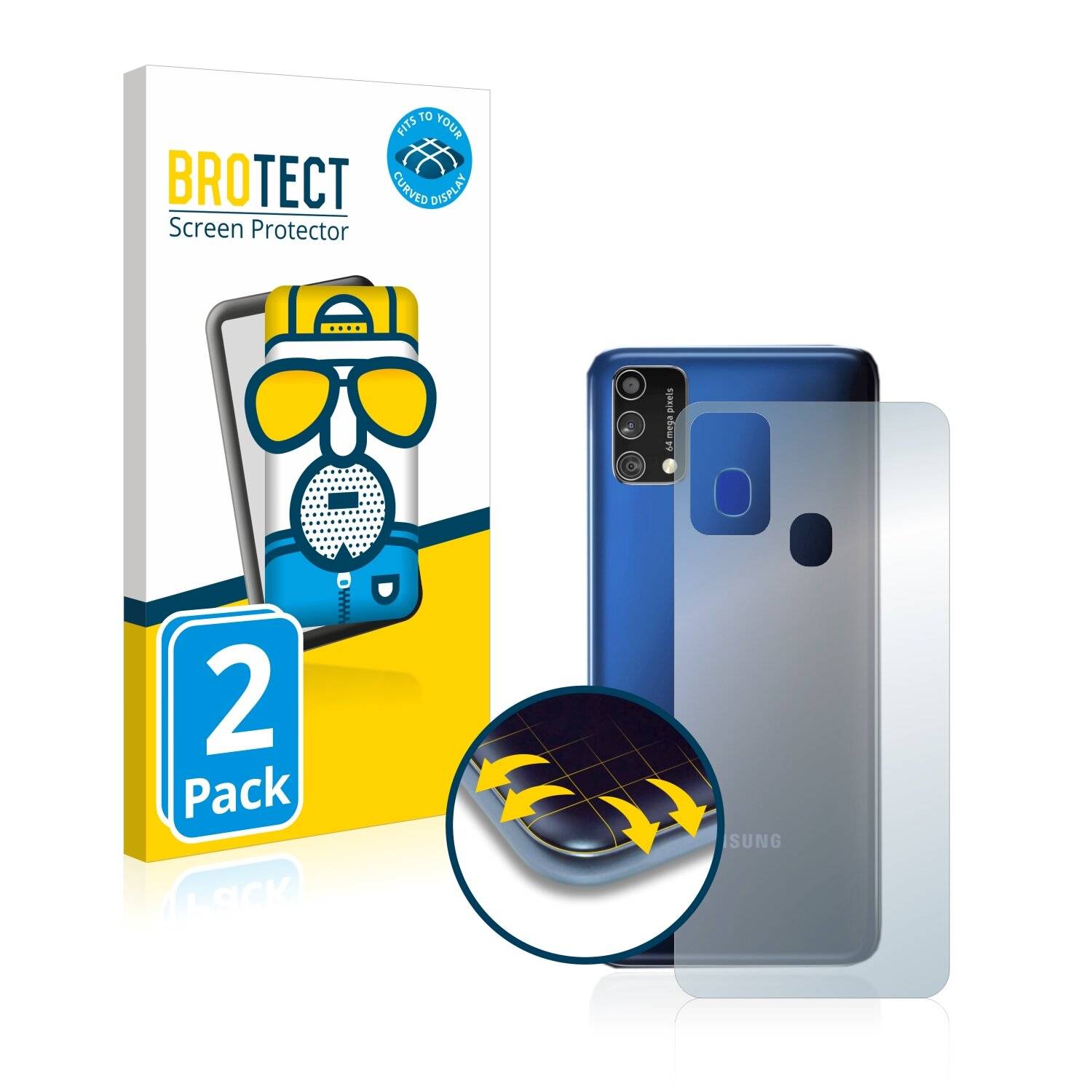 2x BROTECT Flex Matte Full-Cover Displayschutzfolie für Samsung Galaxy F41