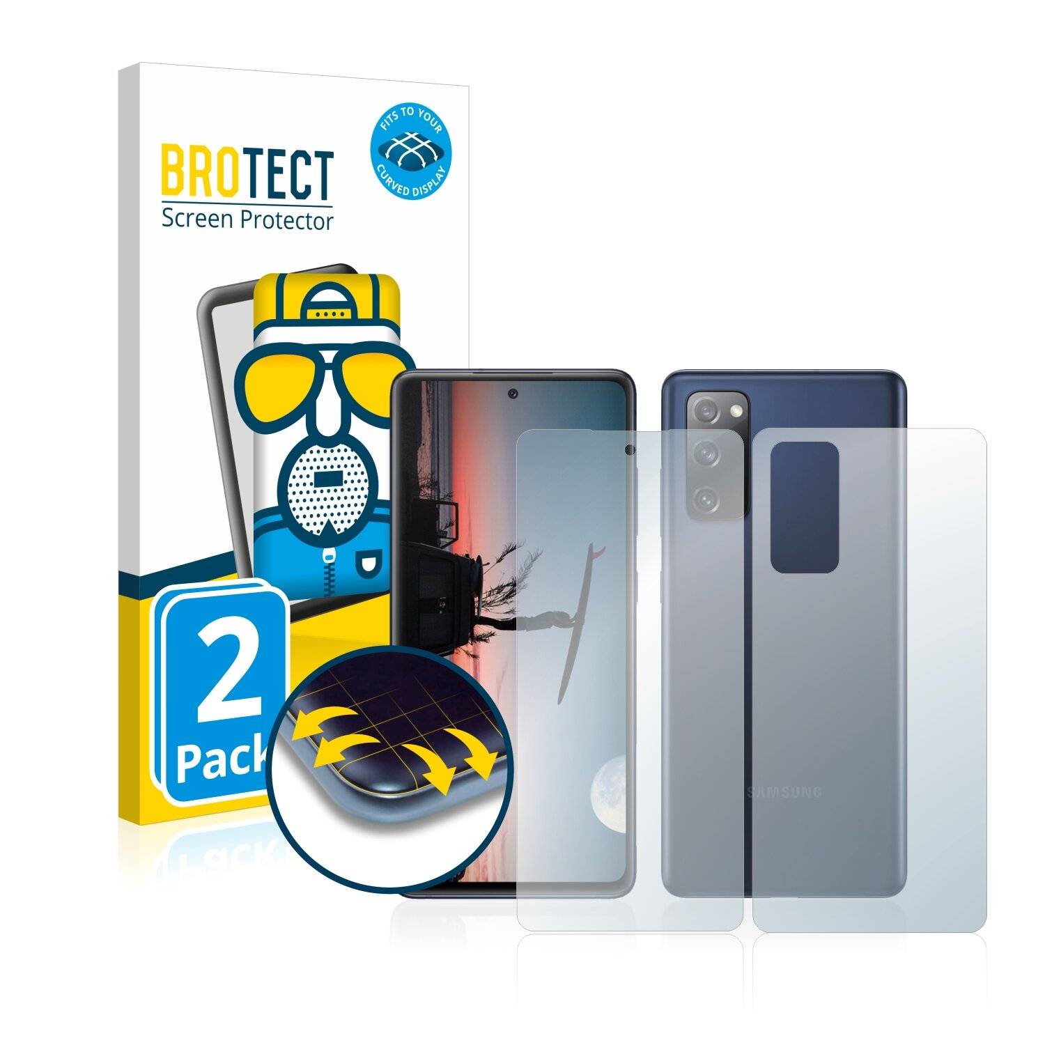 2x BROTECT Flex Matte Full-Cover Displayschutzfolie für Samsung Galaxy S20 FE (Vorder +