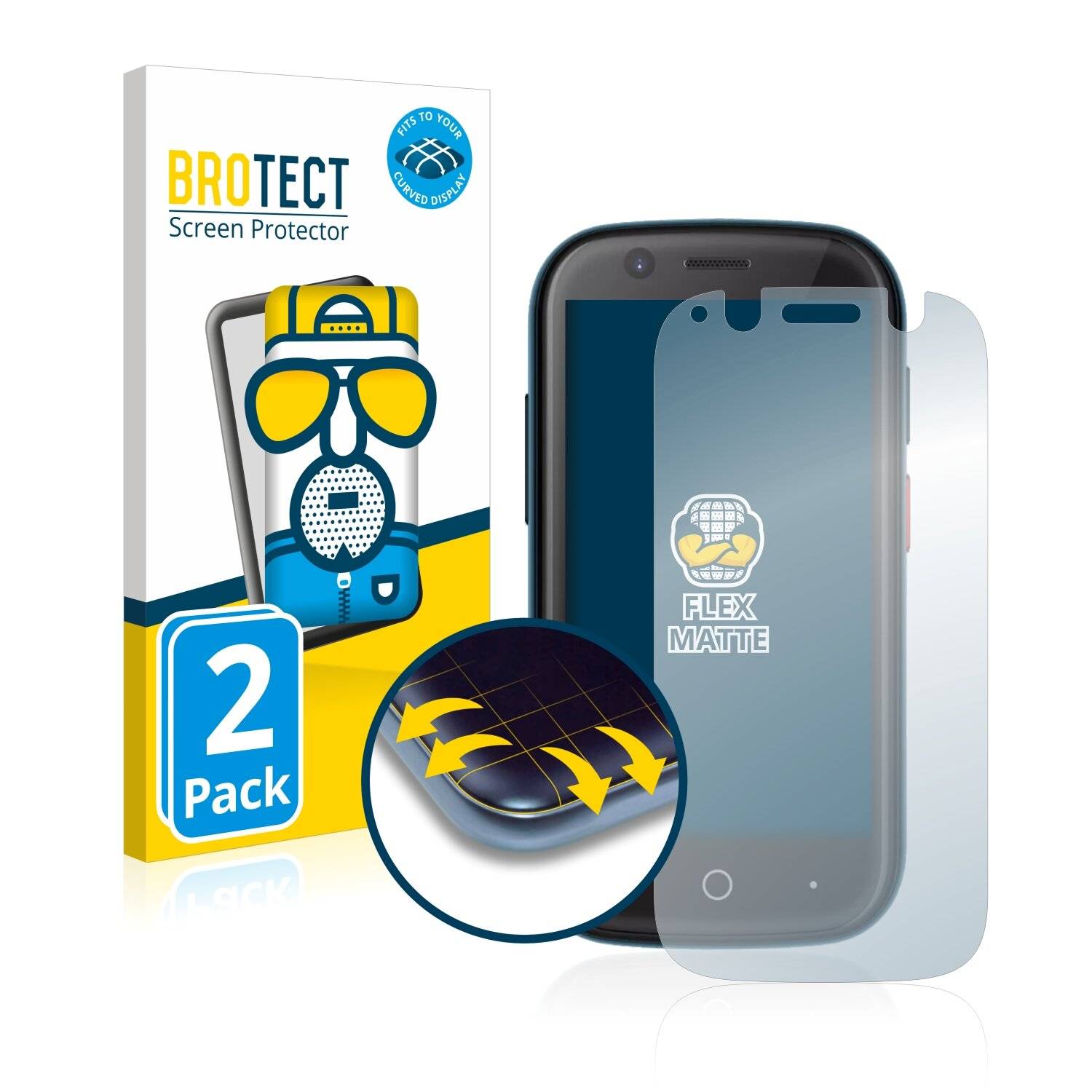2x BROTECT Flex Matte Full-Cover Displayschutzfolie für Unihertz Jelly
