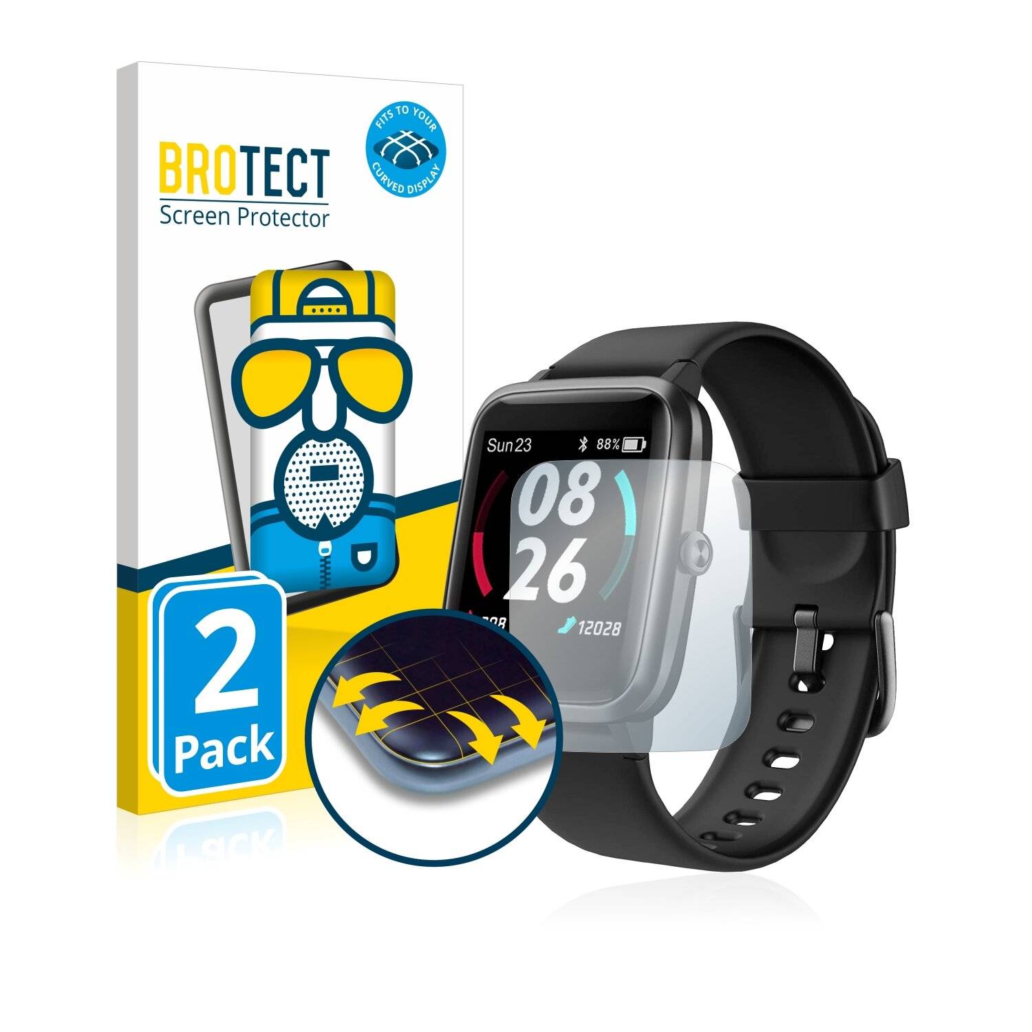 2x BROTECT Flex Matte Full-Cover Displayschutzfolie für Lintelek