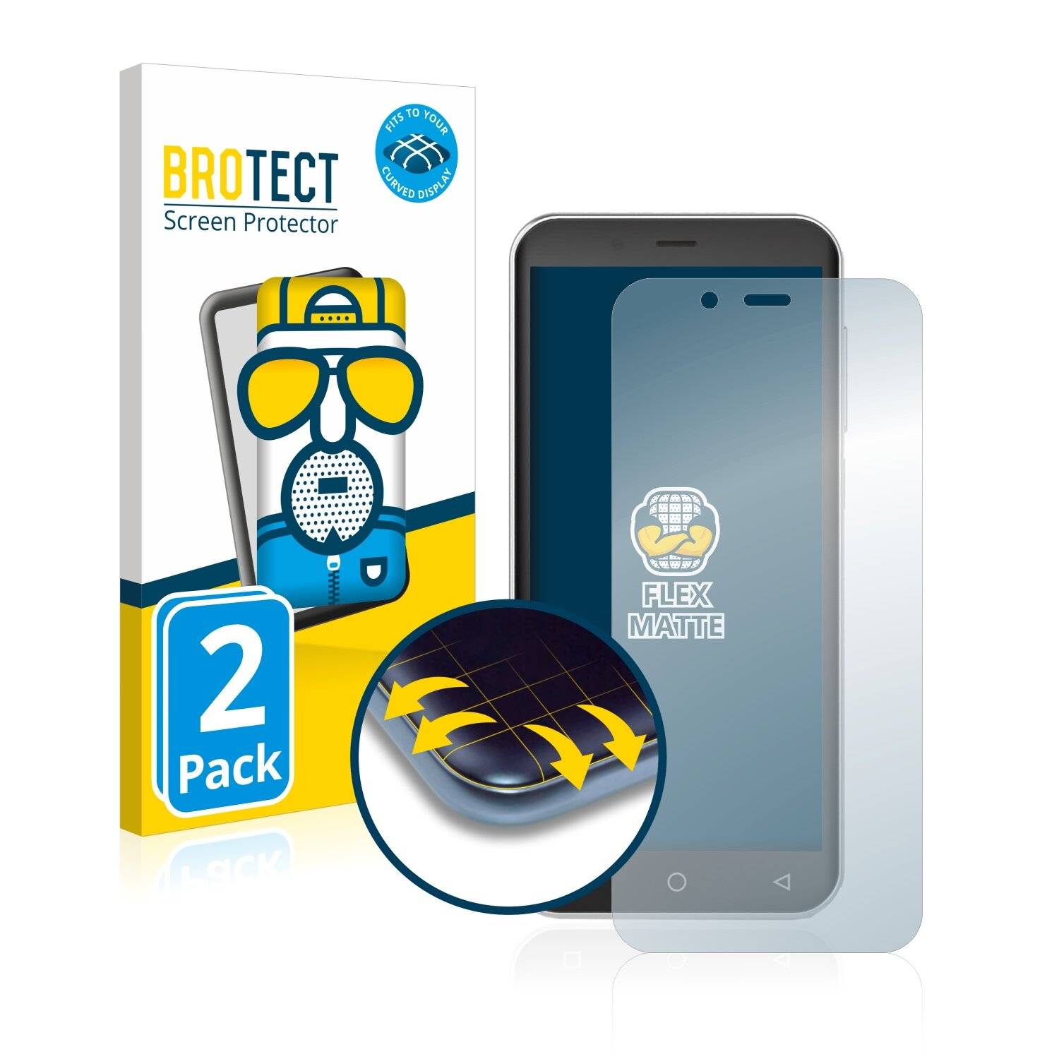 2x BROTECT Flex Matte Full-Cover Displayschutzfolie für Emporia Smart