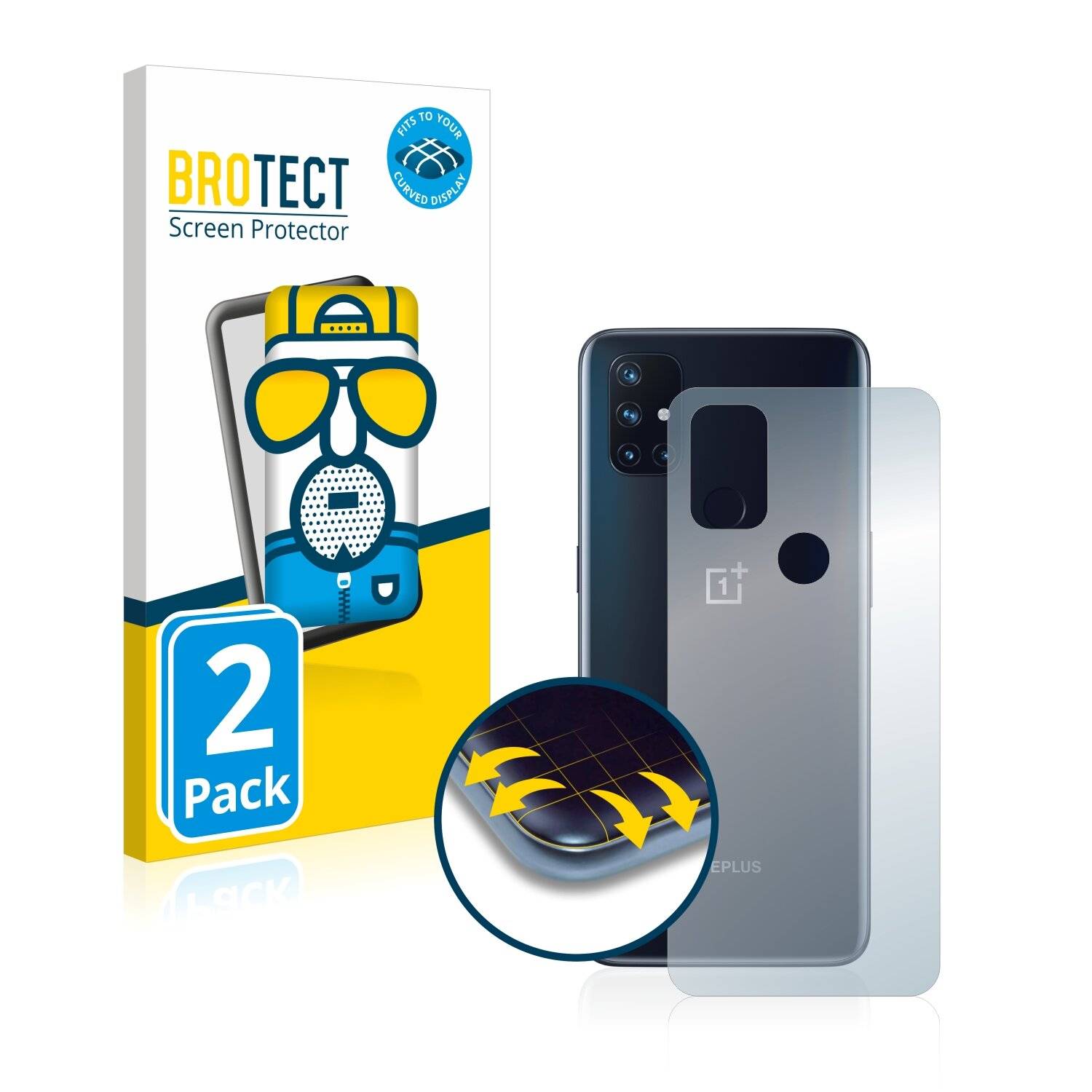 2x BROTECT Flex Matte Full-Cover Displayschutzfolie für OnePlus Nord N10 5G