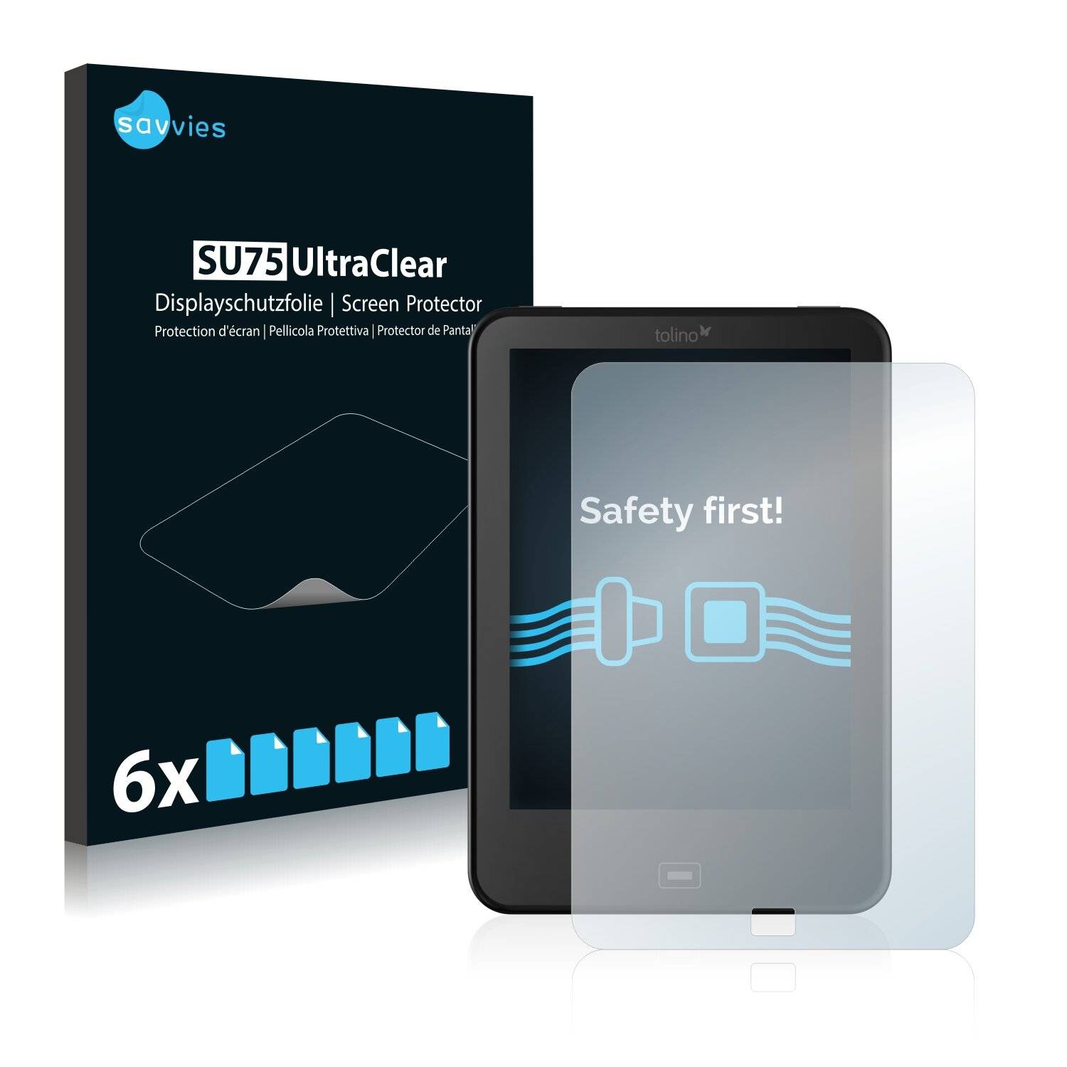 6x Savvies SU75 Displayschutzfolie für Tolino Vision