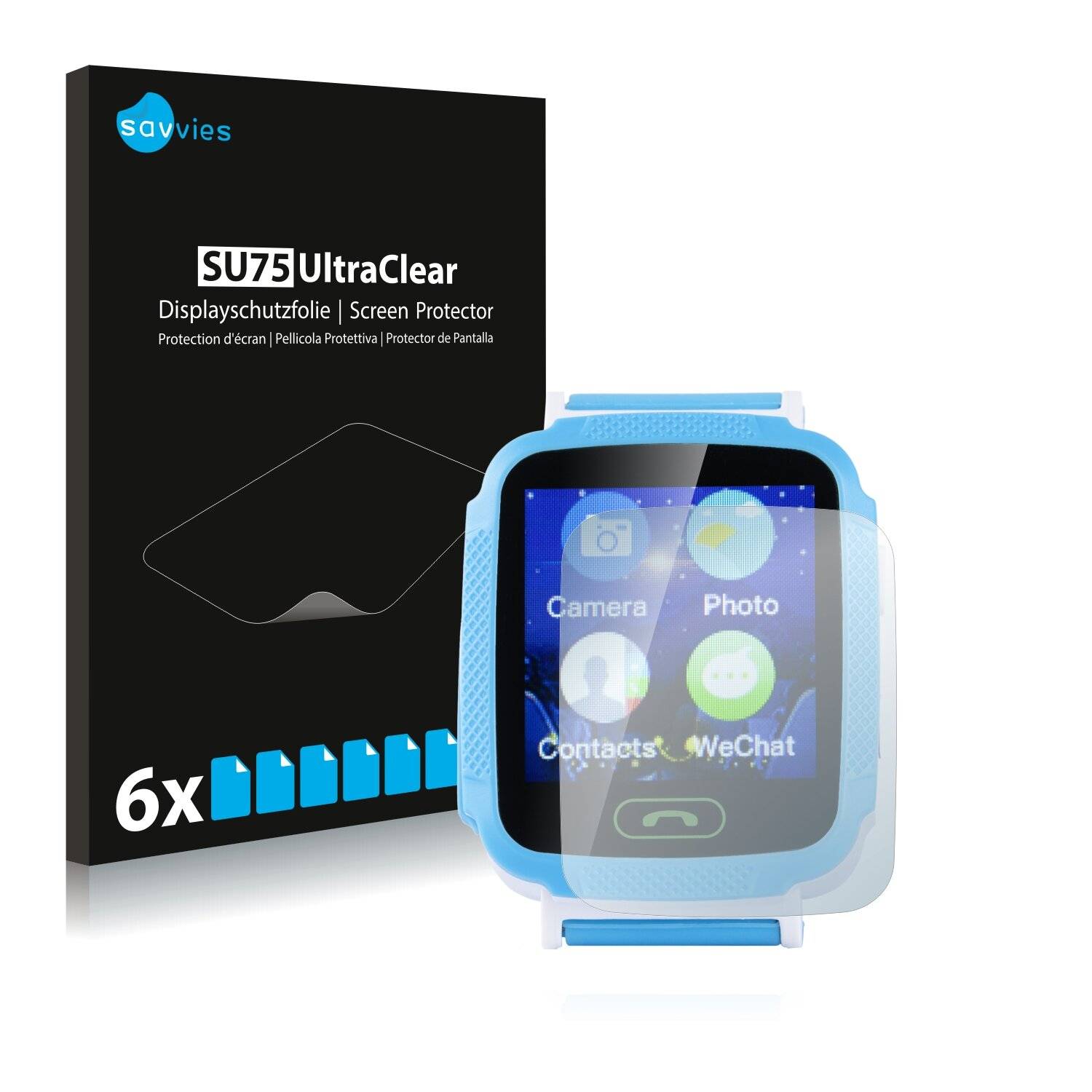 6x Savvies SU75 Displayschutzfolie für GoClever Kiddy GPS