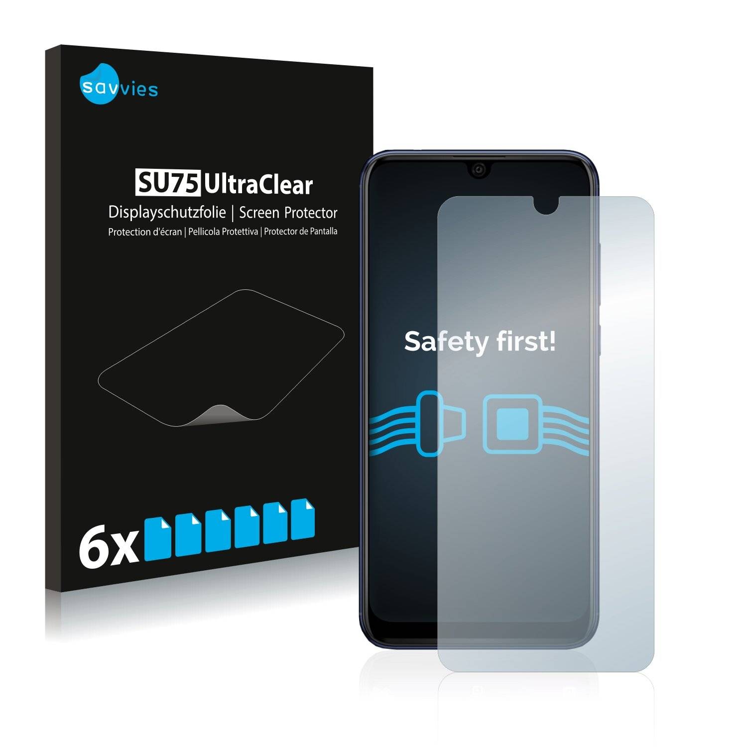 6x Savvies SU75 Displayschutzfolie für Wiko View