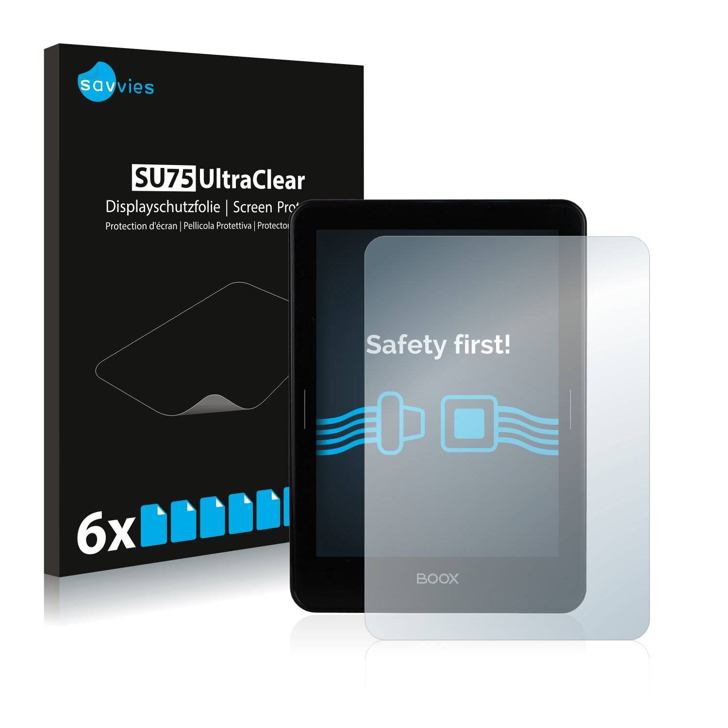 6x Savvies SU75 Displayschutzfolie für Onyx Boox Monte Cristo